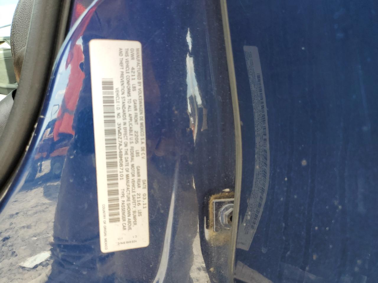2011 Volkswagen Jetta Blue vin: 3VWDZ7AJ4BM087101
