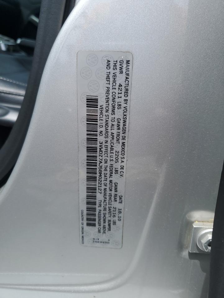 2011 Volkswagen Jetta Se Silver vin: 3VWDZ7AJ5BM022127