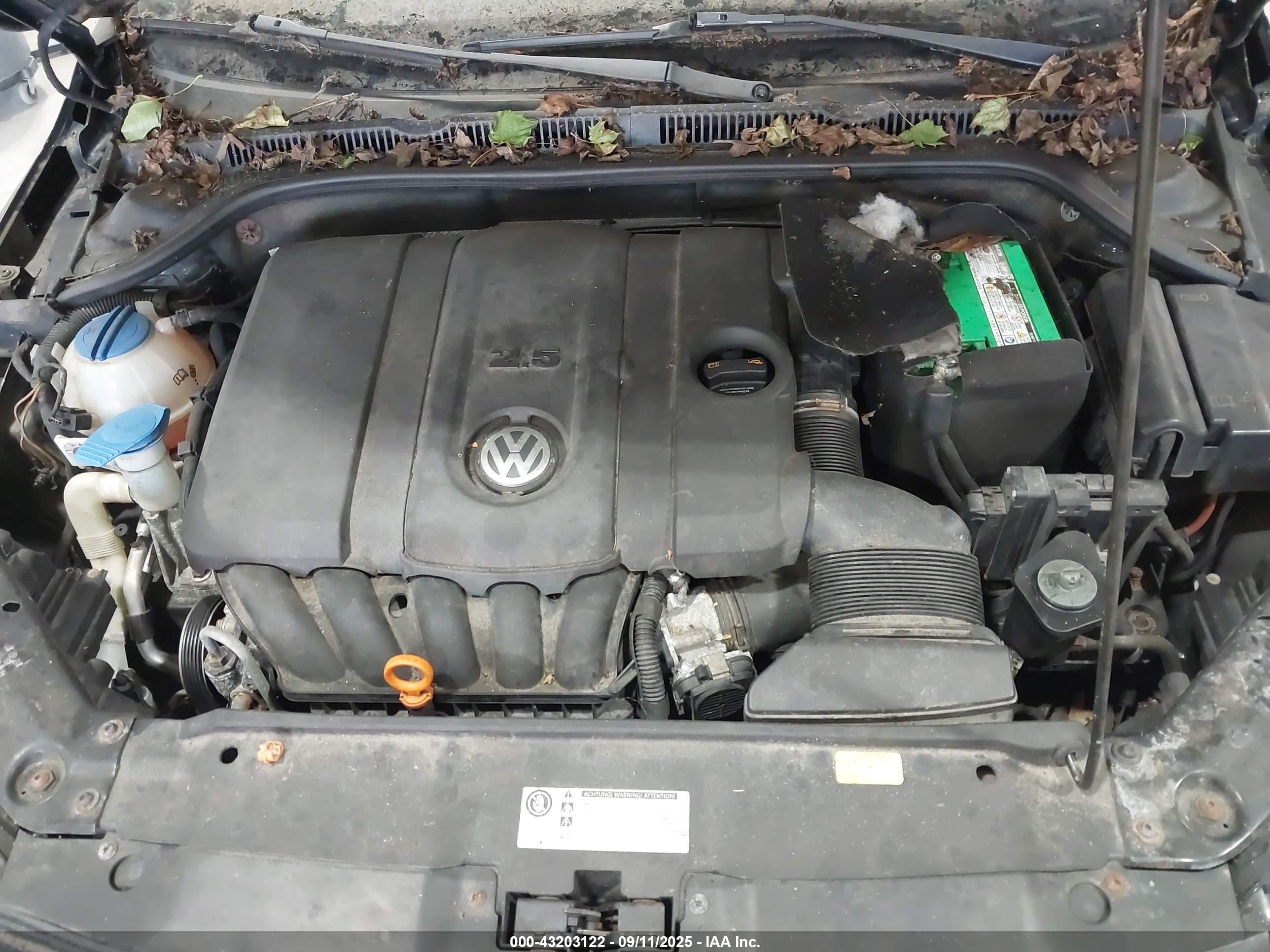 2011 Volkswagen Jetta 2.5l Se Черный vin: 3VWDZ7AJ5BM304400