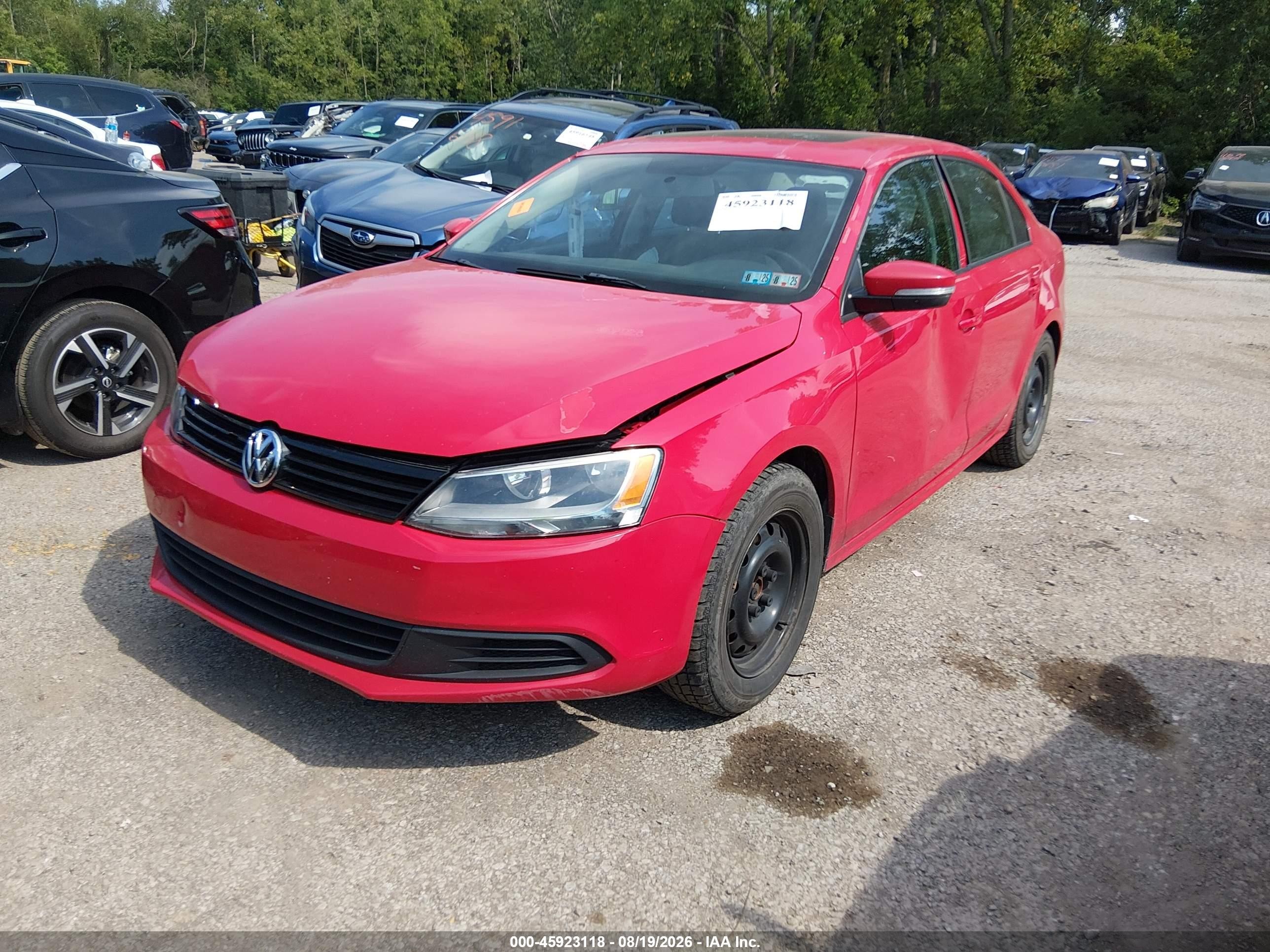 2011 Volkswagen Jetta 2.5l Se Красный vin: 3VWDZ7AJ5BM388752