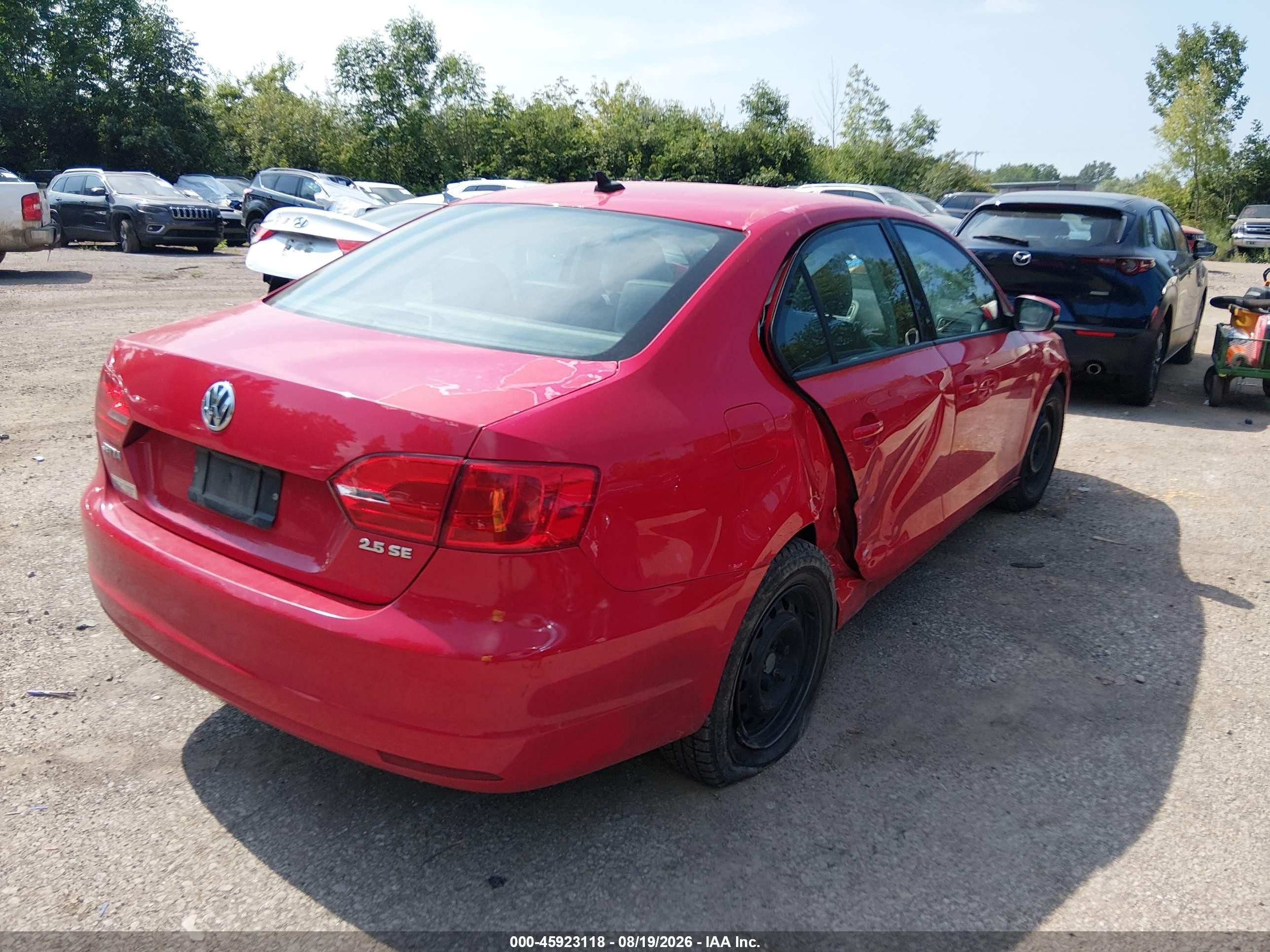 2011 Volkswagen Jetta 2.5l Se Красный vin: 3VWDZ7AJ5BM388752