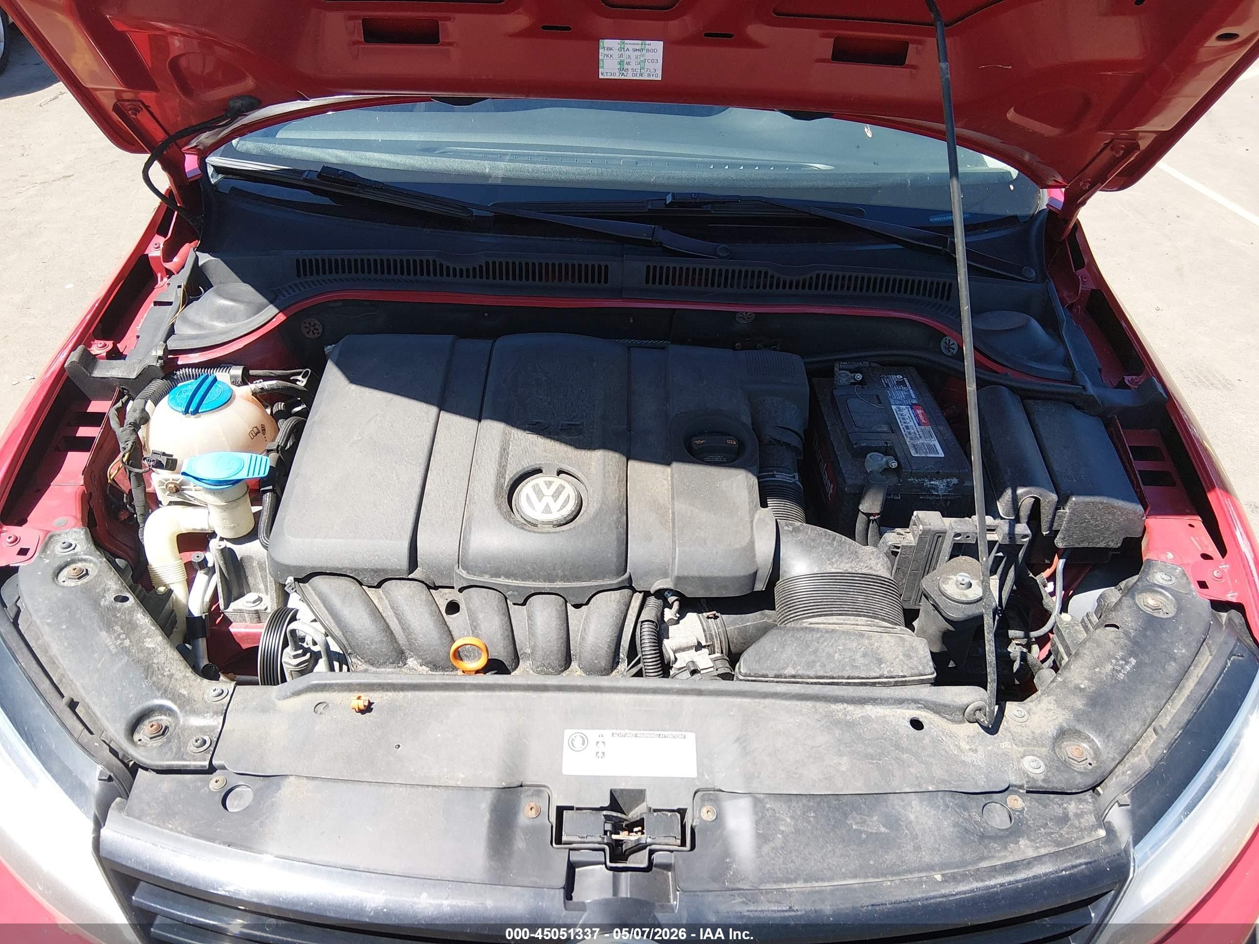 2011 Volkswagen Jetta 2.5l Se Red vin: 3VWDZ7AJ6BM102911