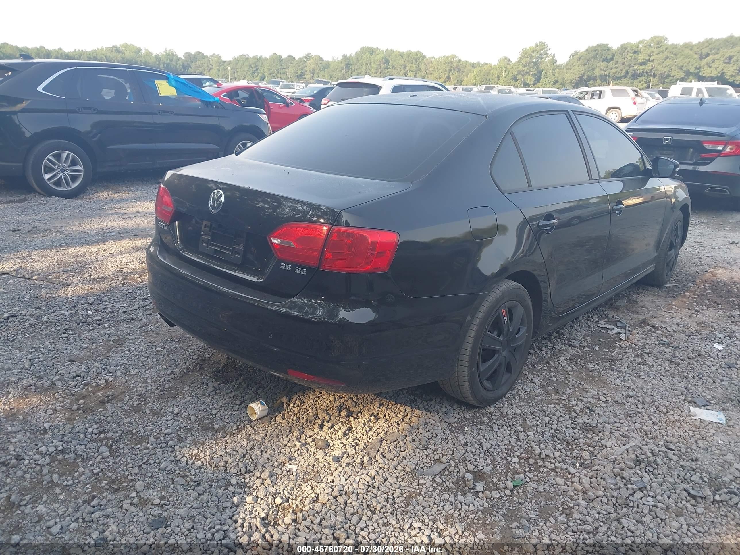 2011 Volkswagen Jetta 2.5l Se Black vin: 3VWDZ7AJ6BM326776
