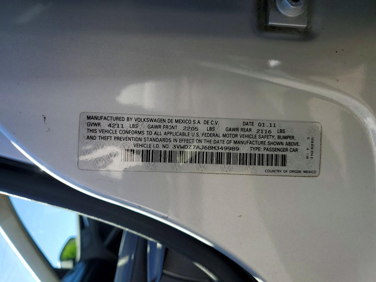 2011 Volkswagen Jetta Se Silver vin: 3VWDZ7AJ6BM349989