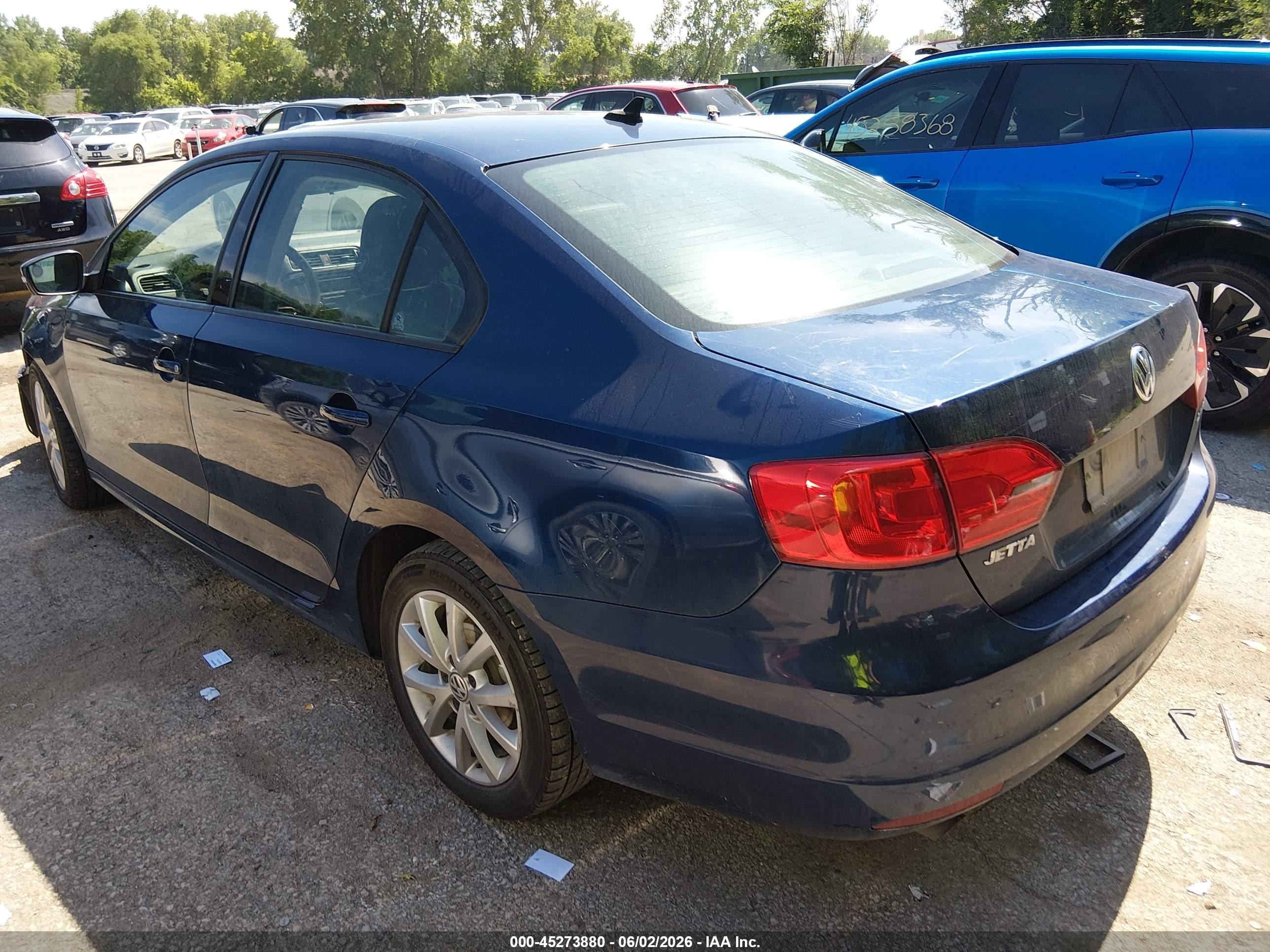 2011 Volkswagen Jetta 2.5l Se Blue vin: 3VWDZ7AJ7BM343960