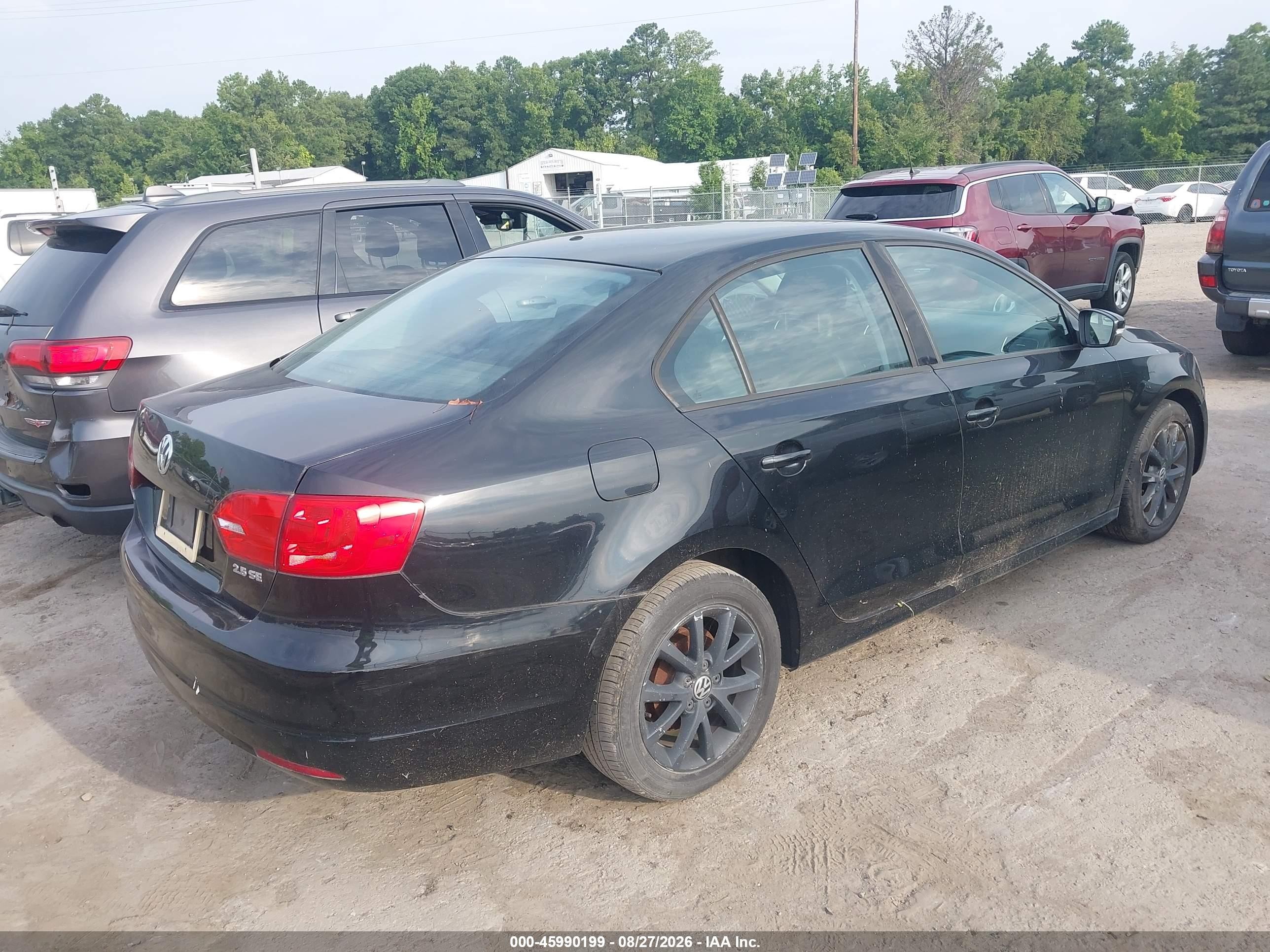 2011 Volkswagen Jetta 2.5l Se Black vin: 3VWDZ7AJ7BM345949