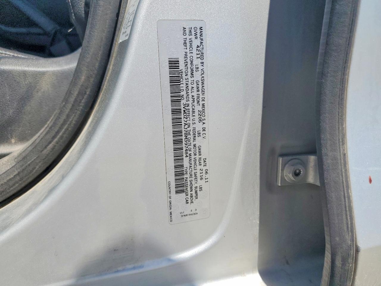 2011 Volkswagen Jetta Se Silver vin: 3VWDZ7AJ7BM397484