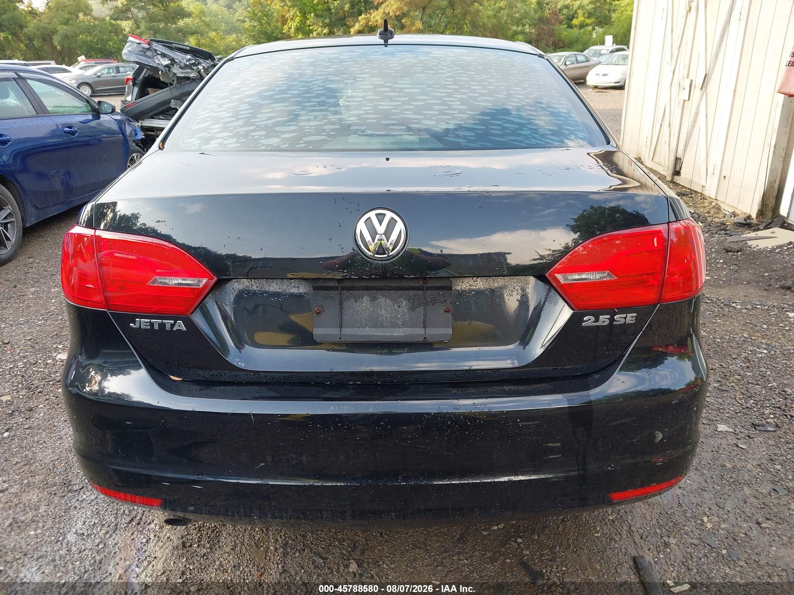 2011 Volkswagen Jetta 2.5l Se Black vin: 3VWDZ7AJ9BM327470