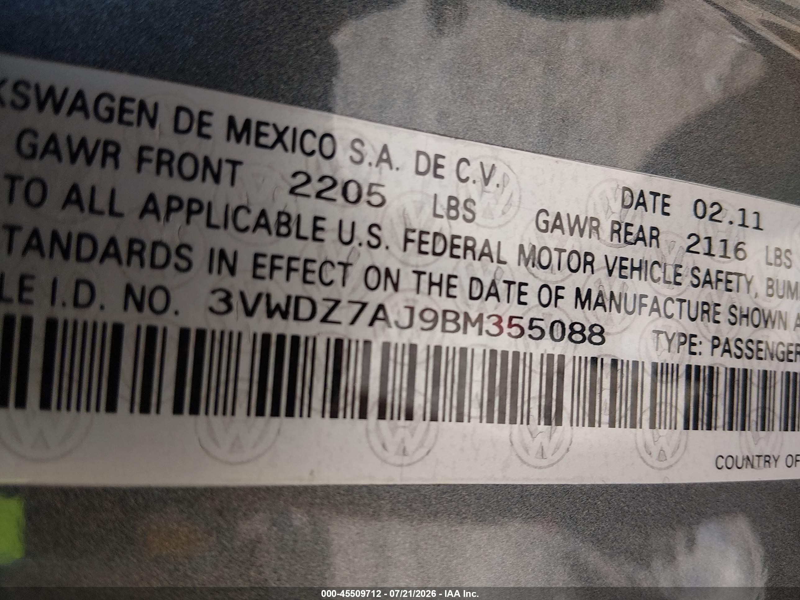 2011 Volkswagen Jetta 2.5l Se Gray vin: 3VWDZ7AJ9BM355088