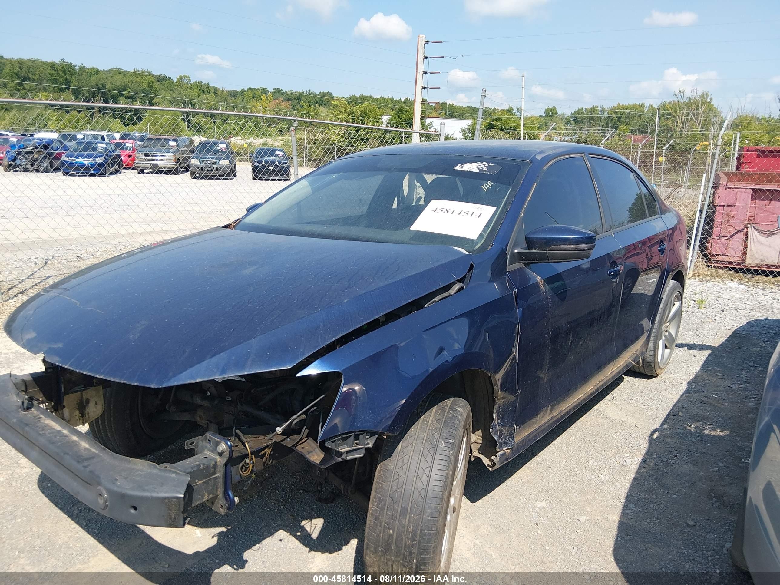 2011 Volkswagen Jetta 2.5l Se Blue vin: 3VWDZ7AJXBM324870