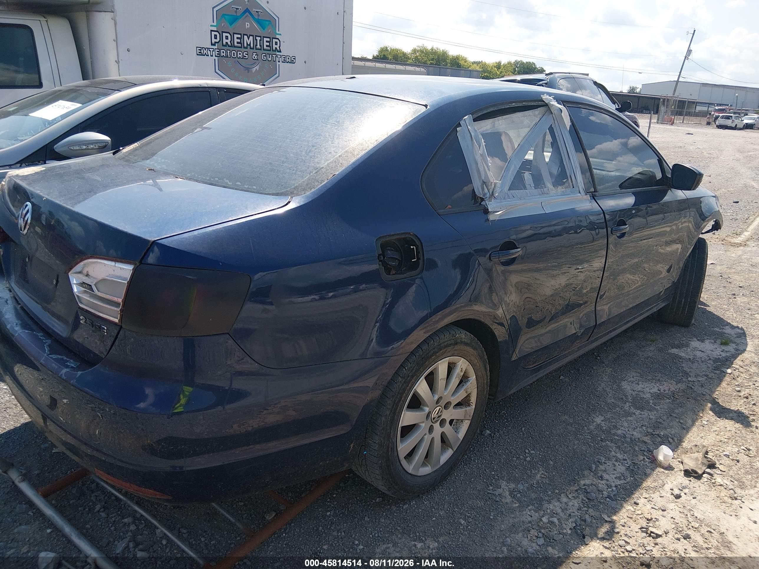 2011 Volkswagen Jetta 2.5l Se Blue vin: 3VWDZ7AJXBM324870