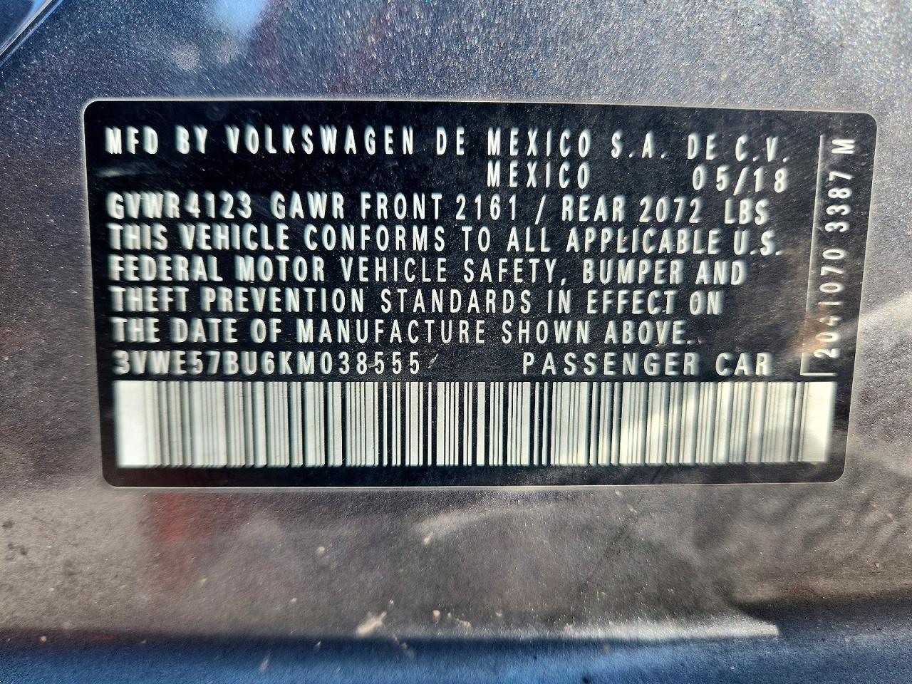 2019 Volkswagen Jetta Sel Charcoal vin: 3VWE57BU6KM038555