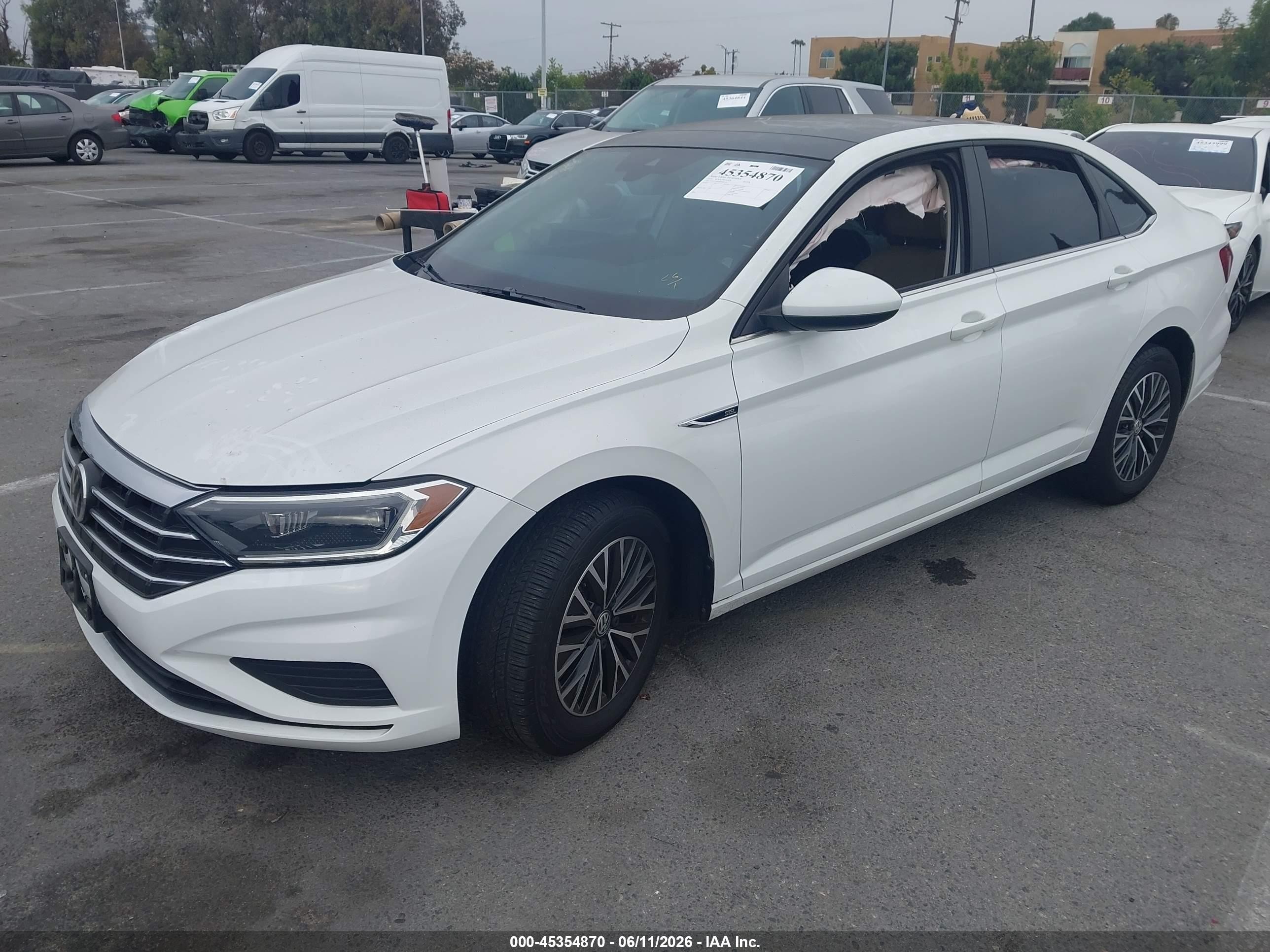 2019 Volkswagen Jetta 1.4t Sel Белый vin: 3VWE57BU6KM086184