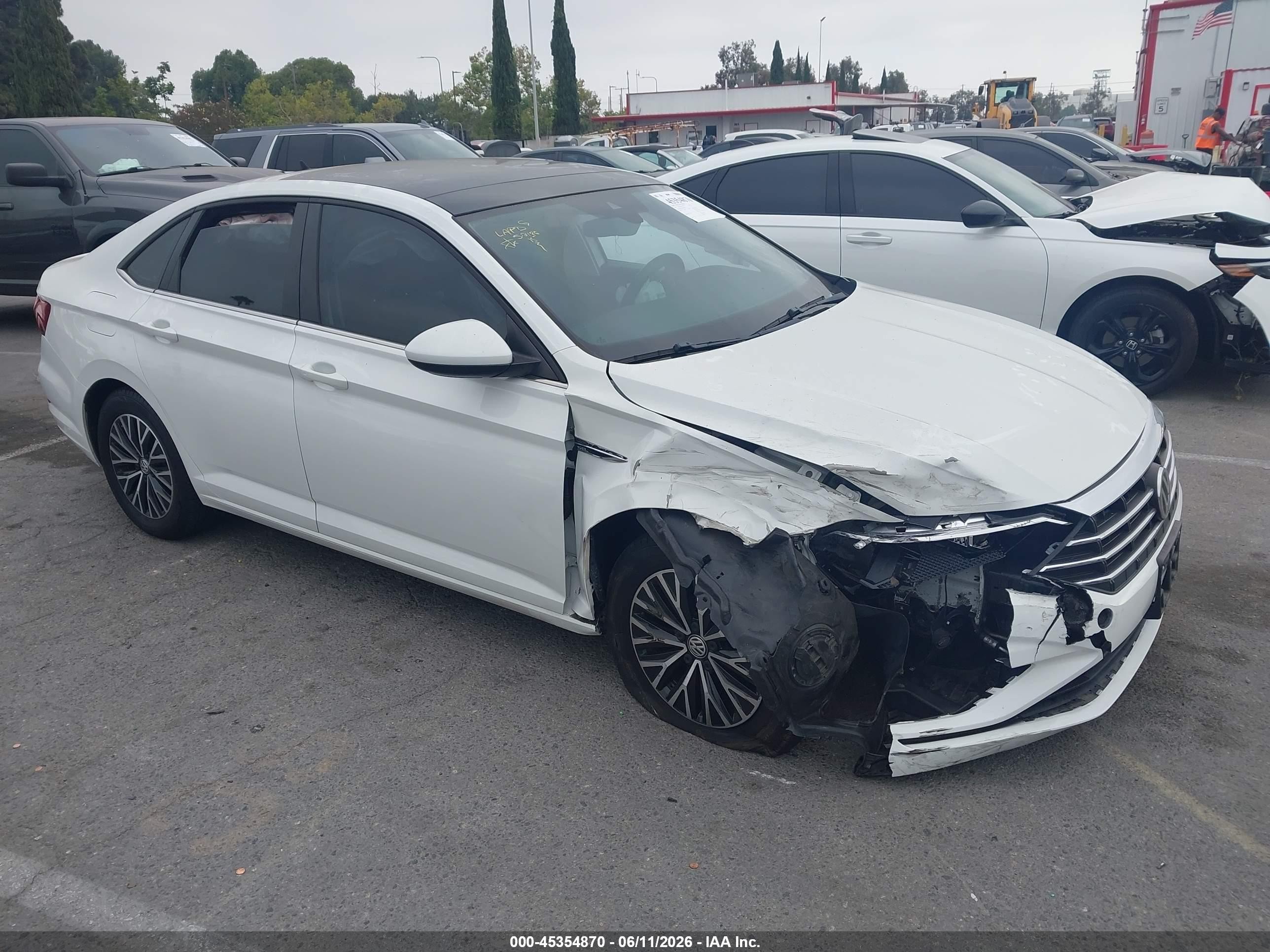 2019 Volkswagen Jetta 1.4t Sel Белый vin: 3VWE57BU6KM086184