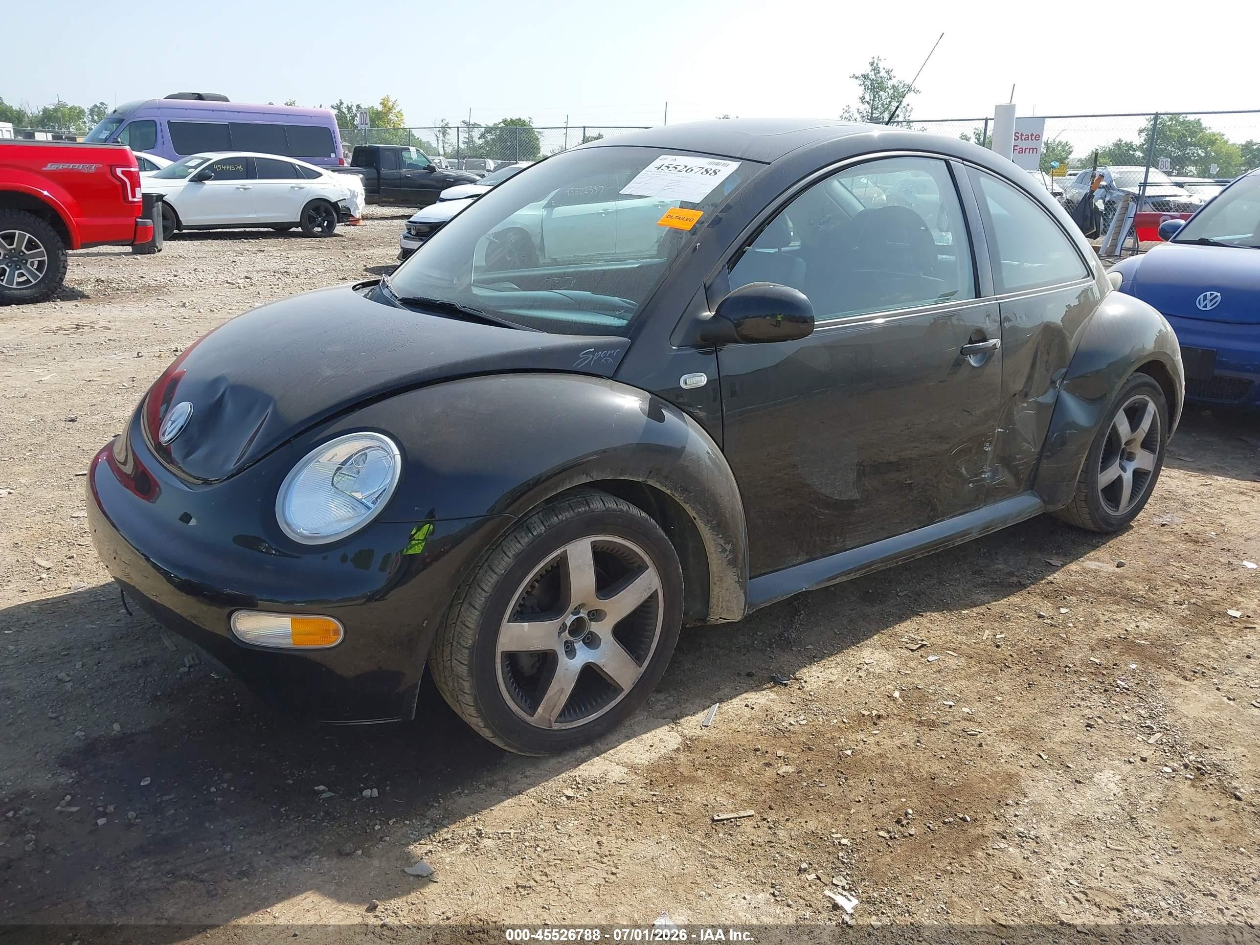 2002 Volkswagen New Beetle Sport Black vin: 3VWED21C62M445757
