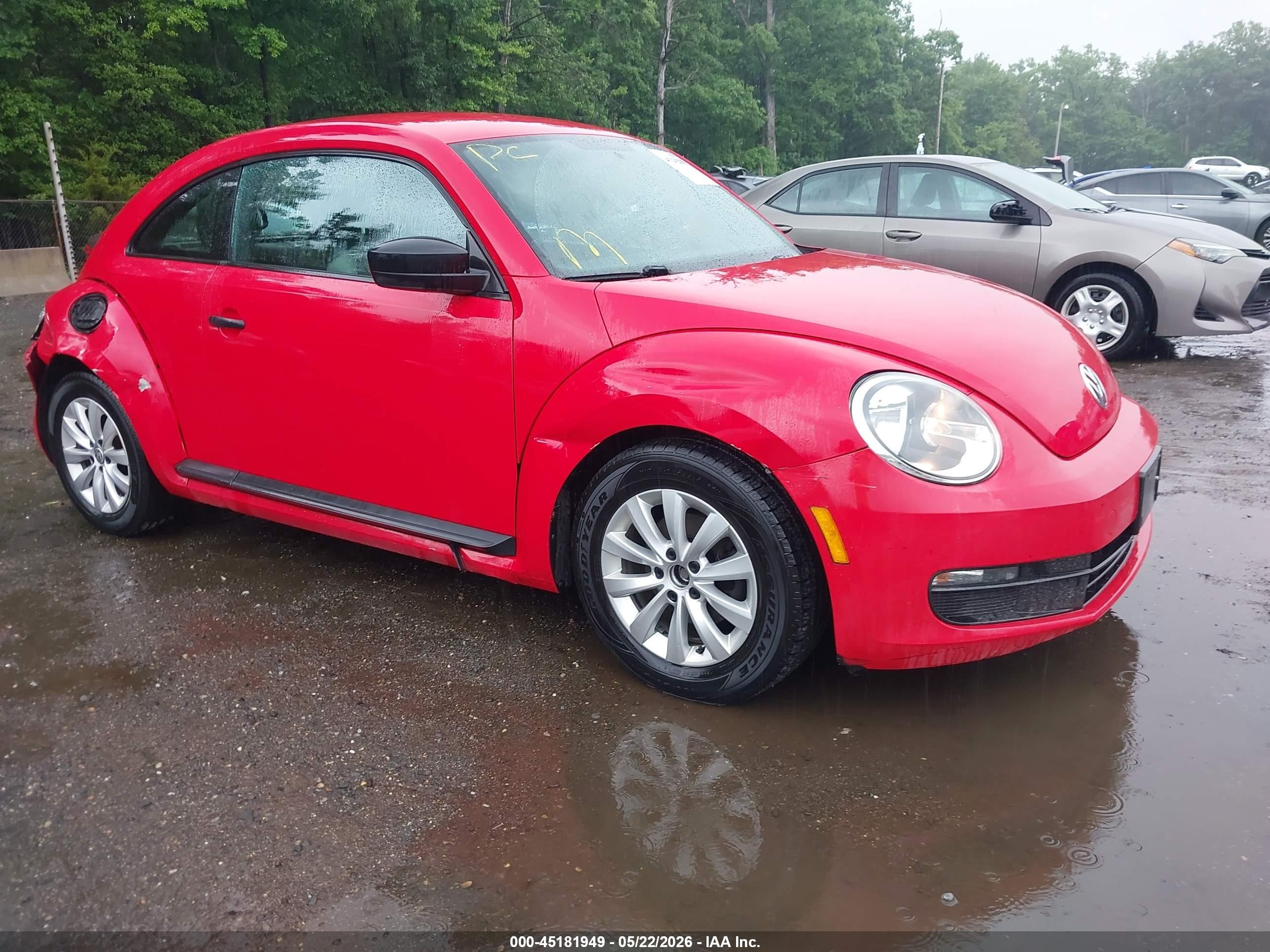 2015 Volkswagen Beetle 1.8t Fleet Edition Red vin: 3VWF17AT0FM655187