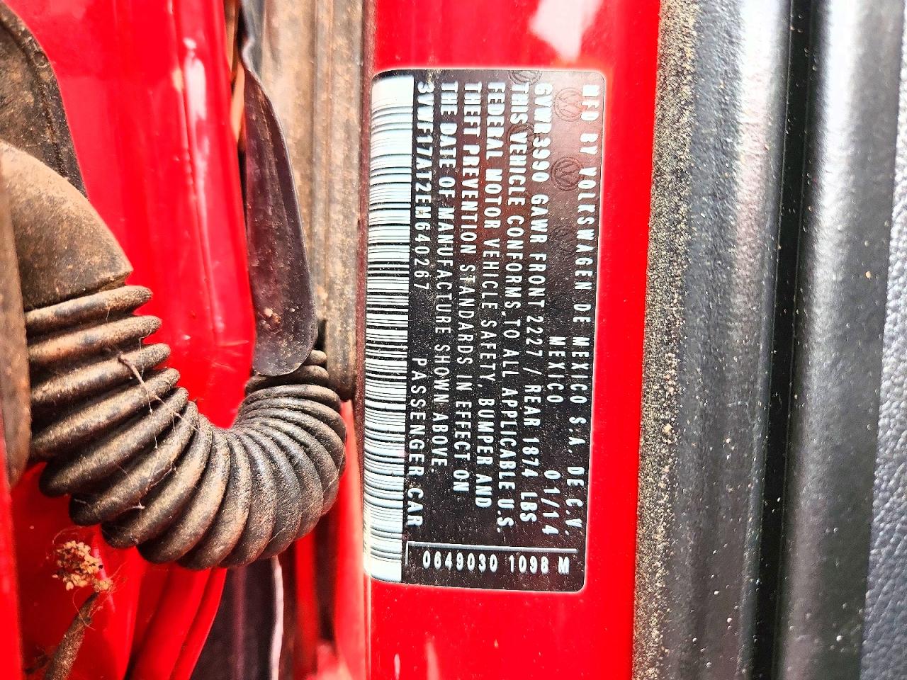 2014 Volkswagen Beetle Red vin: 3VWF17AT2EM640267