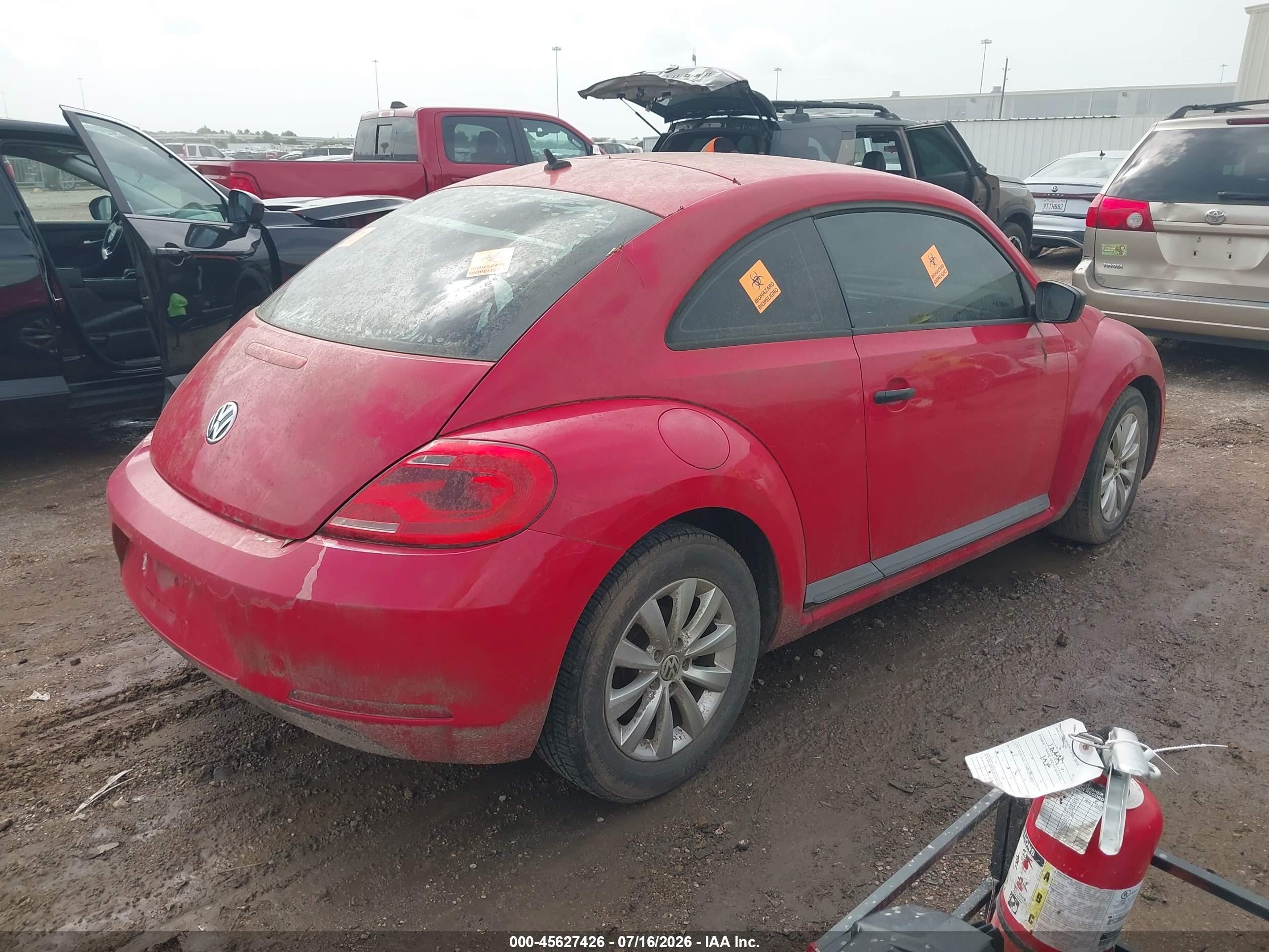2014 Volkswagen Beetle 1.8t Entry Red vin: 3VWF17AT8EM638054
