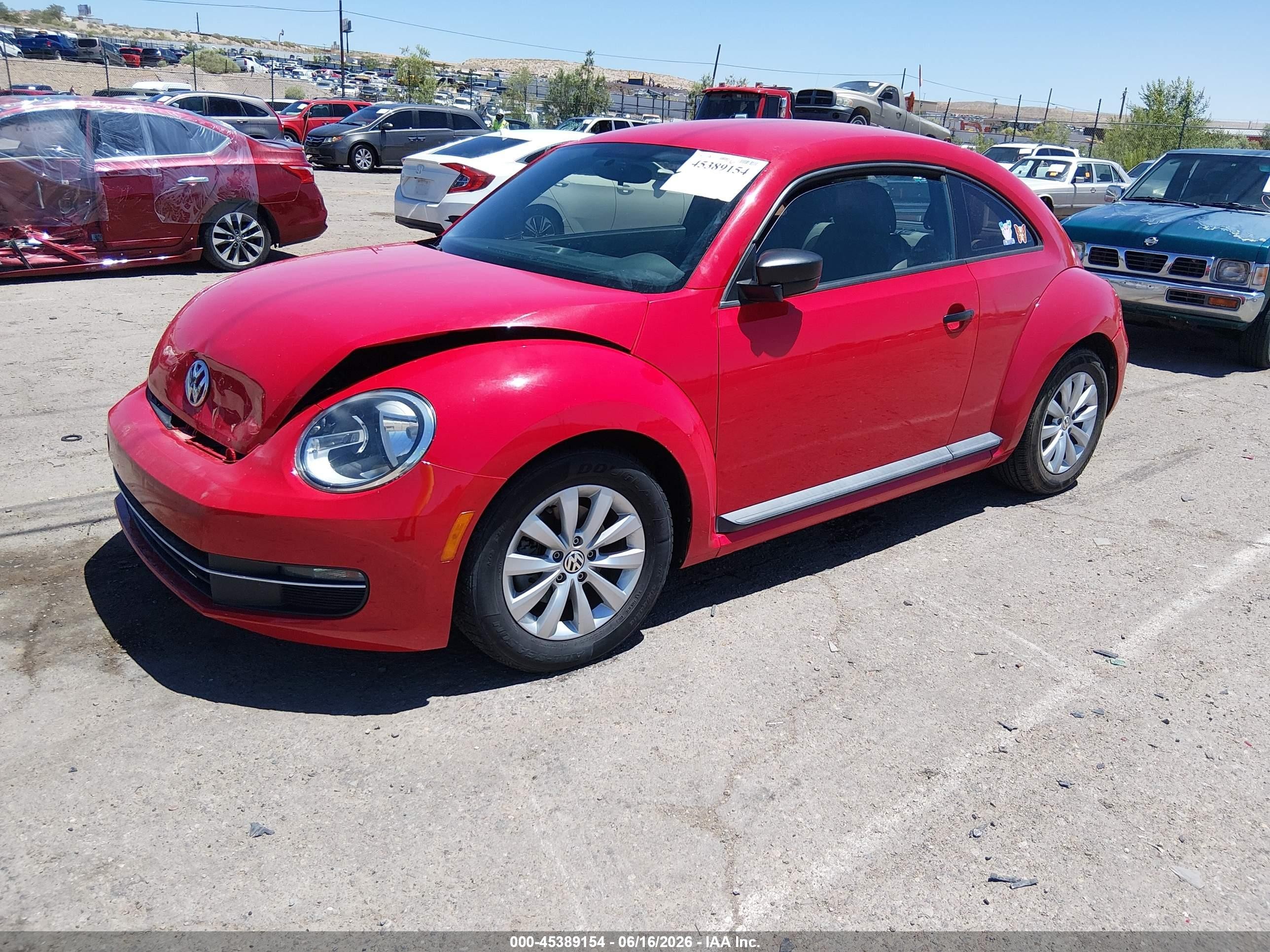 2015 Volkswagen Beetle 1.8t Fleet Edition Red vin: 3VWF17AT9FM631275
