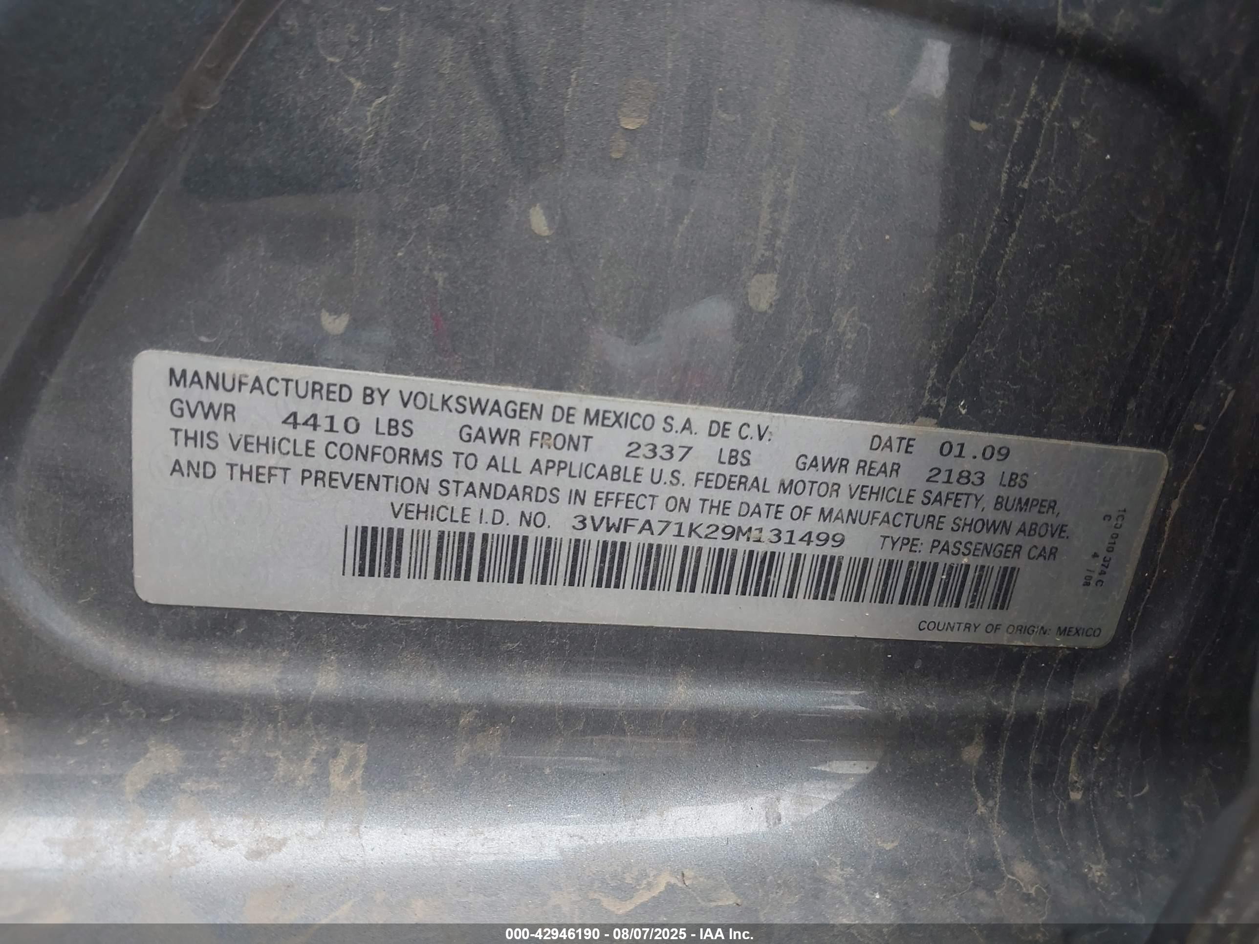 2009 Volkswagen Gli   Gray vin: 3VWFA71K29M131499