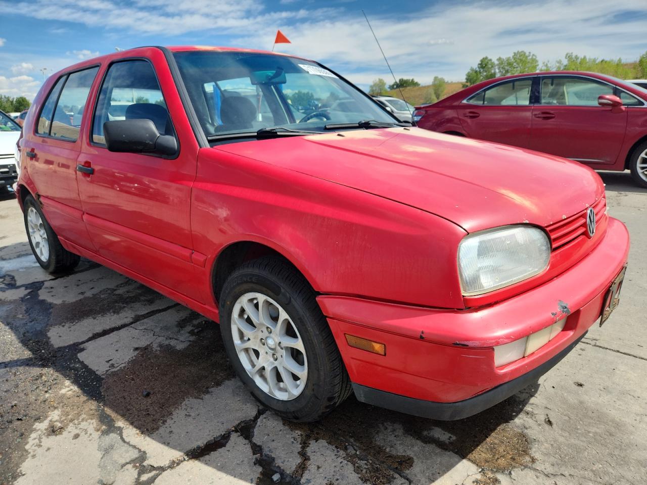 1996 Volkswagen Golf Gl Red vin: 3VWFA81H3TM101400