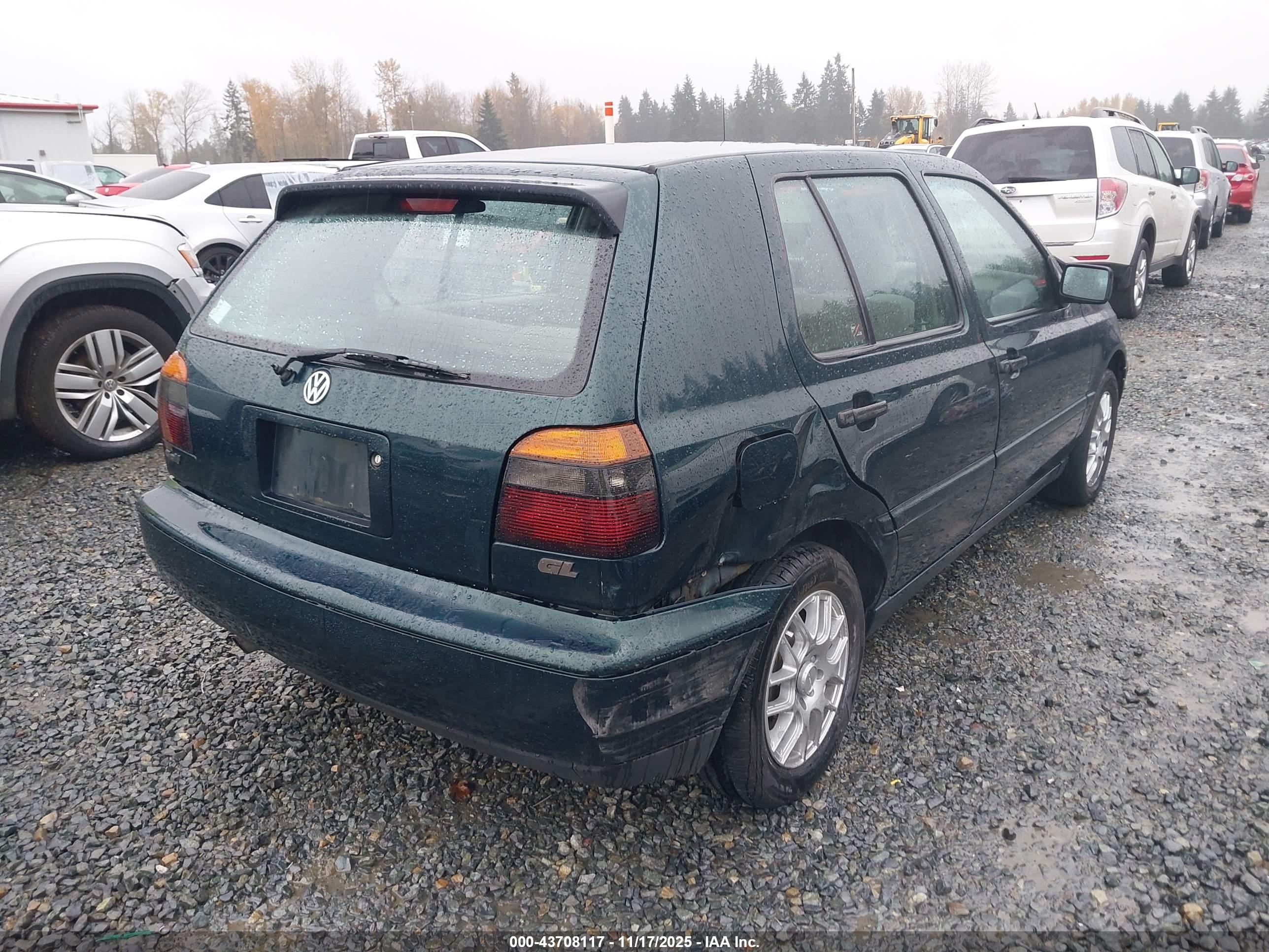 1998 Volkswagen Golf Gl Green vin: 3VWFA81H3WM140539