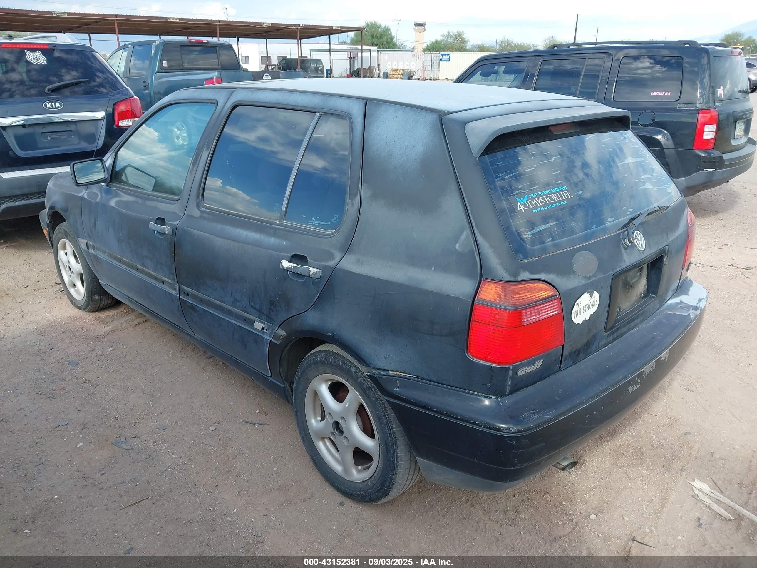 1997 Volkswagen Golf Gl Black vin: 3VWFA81H4VM021493