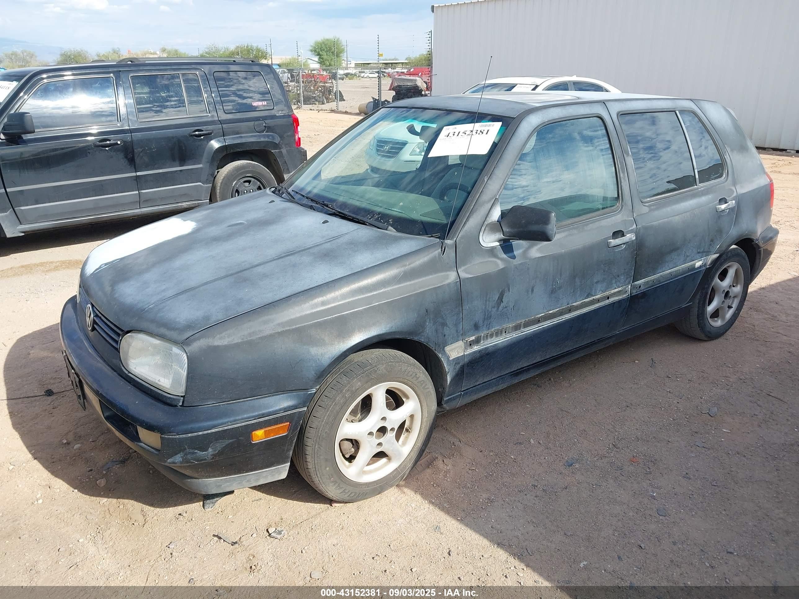 1997 Volkswagen Golf Gl Black vin: 3VWFA81H4VM021493