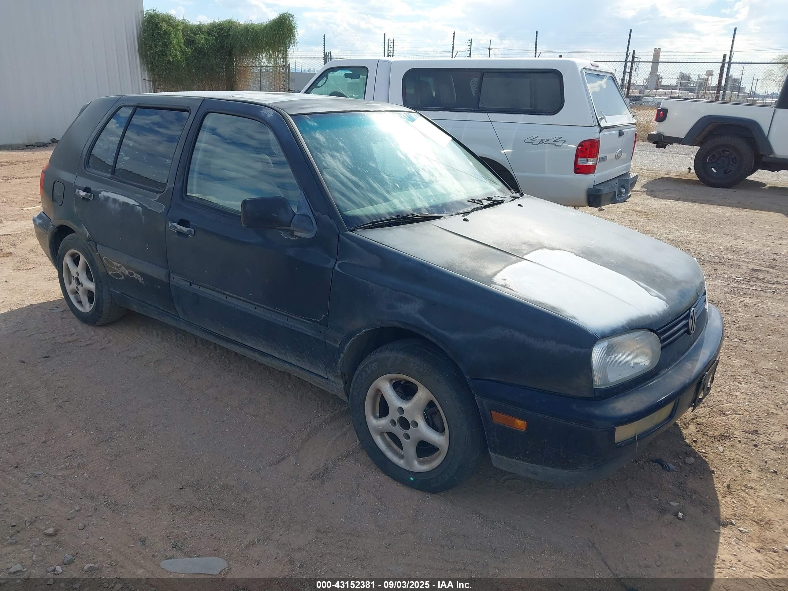 1997 Volkswagen Golf Gl Black vin: 3VWFA81H4VM021493