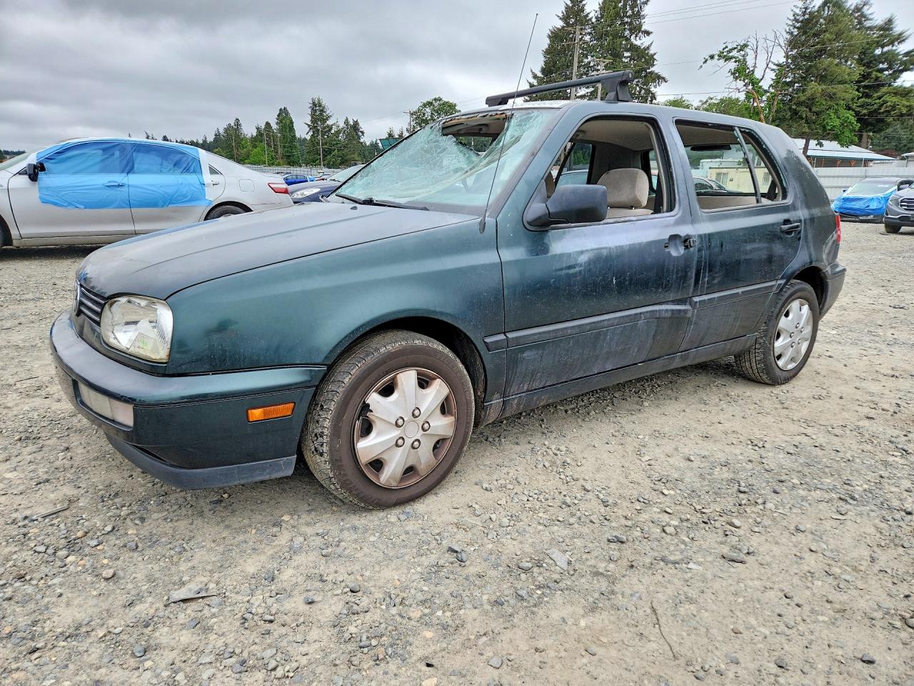 1998 Volkswagen Golf Gl Green vin: 3VWFA81H7WM106085