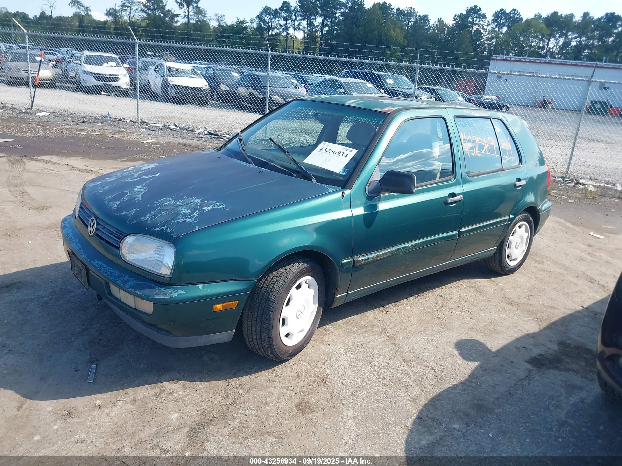 1997 Volkswagen Golf Gl Green vin: 3VWFA81H8VM009069