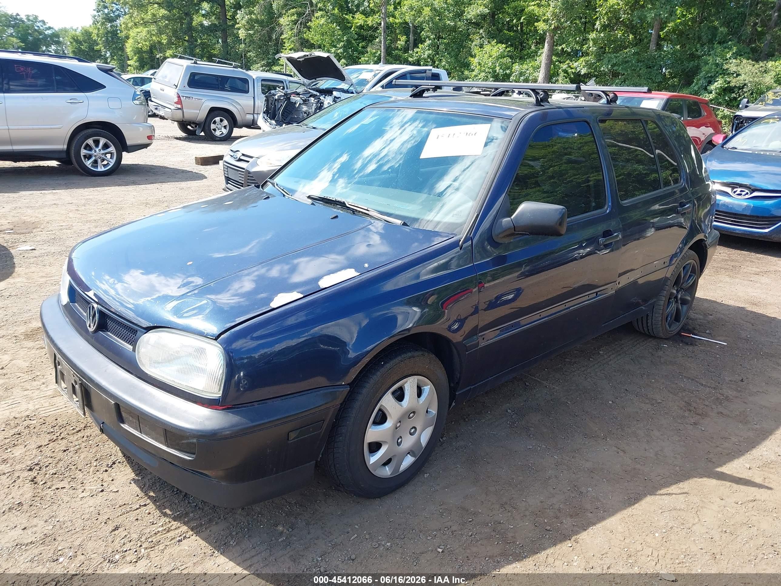 1997 Volkswagen Golf Gl Blue vin: 3VWFA81H9VM014376
