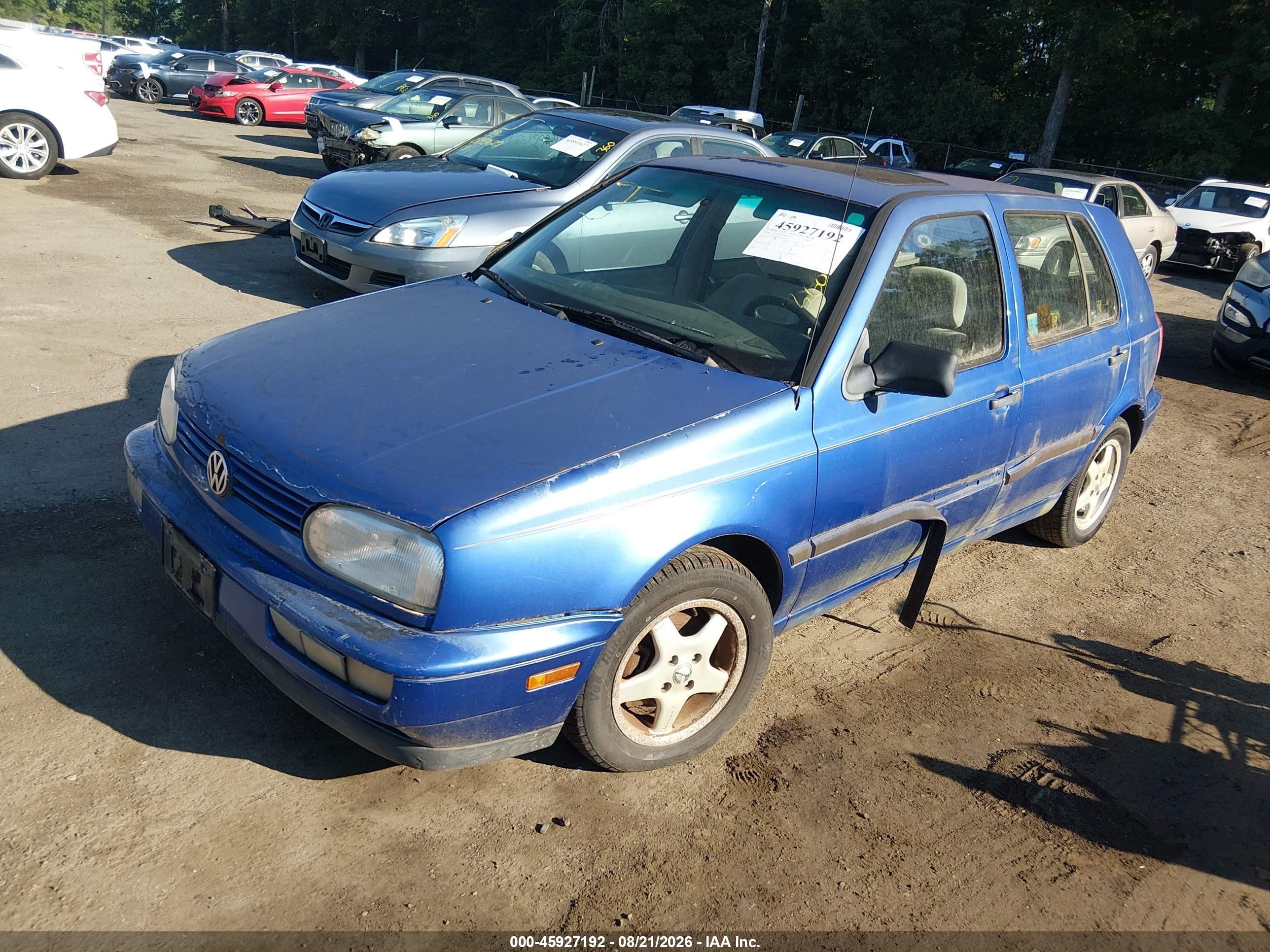 1998 Volkswagen Golf Gl Blue vin: 3VWFA81HXWM140540