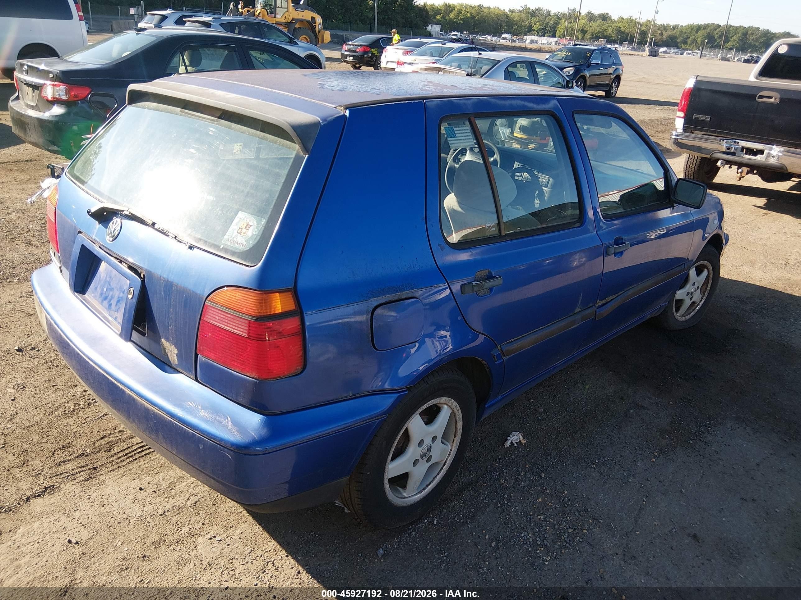 1998 Volkswagen Golf Gl Blue vin: 3VWFA81HXWM140540