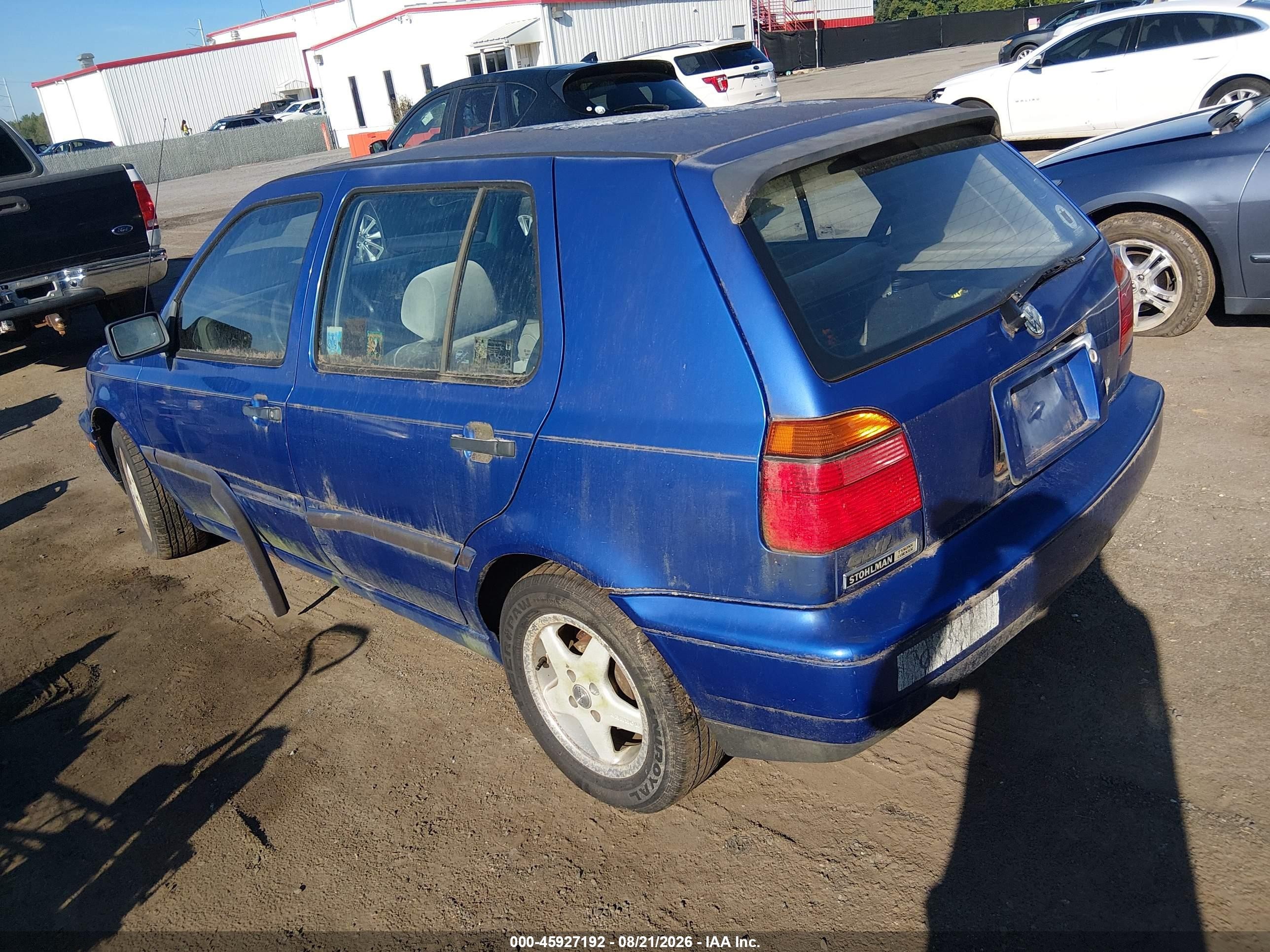 1998 Volkswagen Golf Gl Blue vin: 3VWFA81HXWM140540