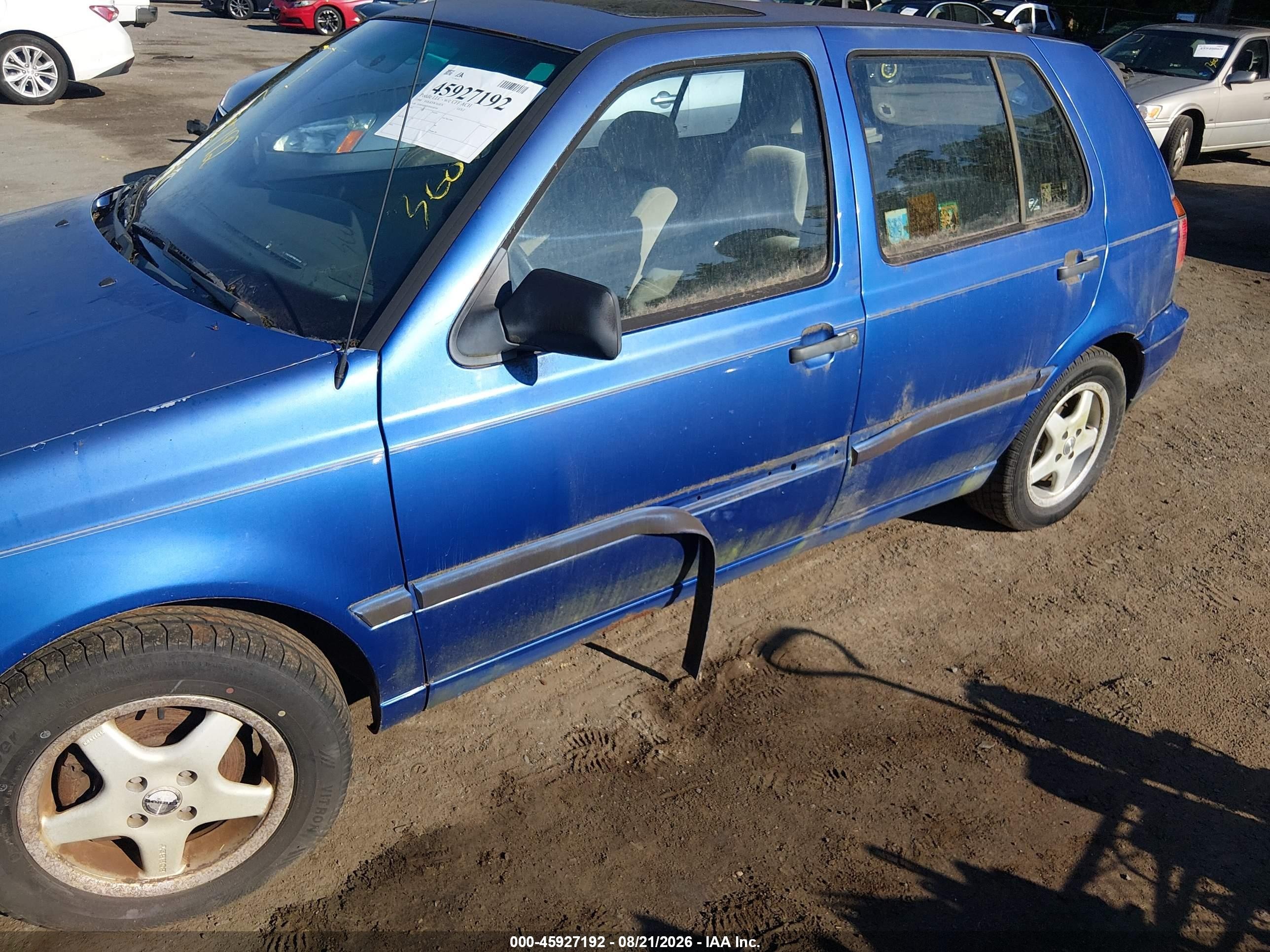 1998 Volkswagen Golf Gl Blue vin: 3VWFA81HXWM140540