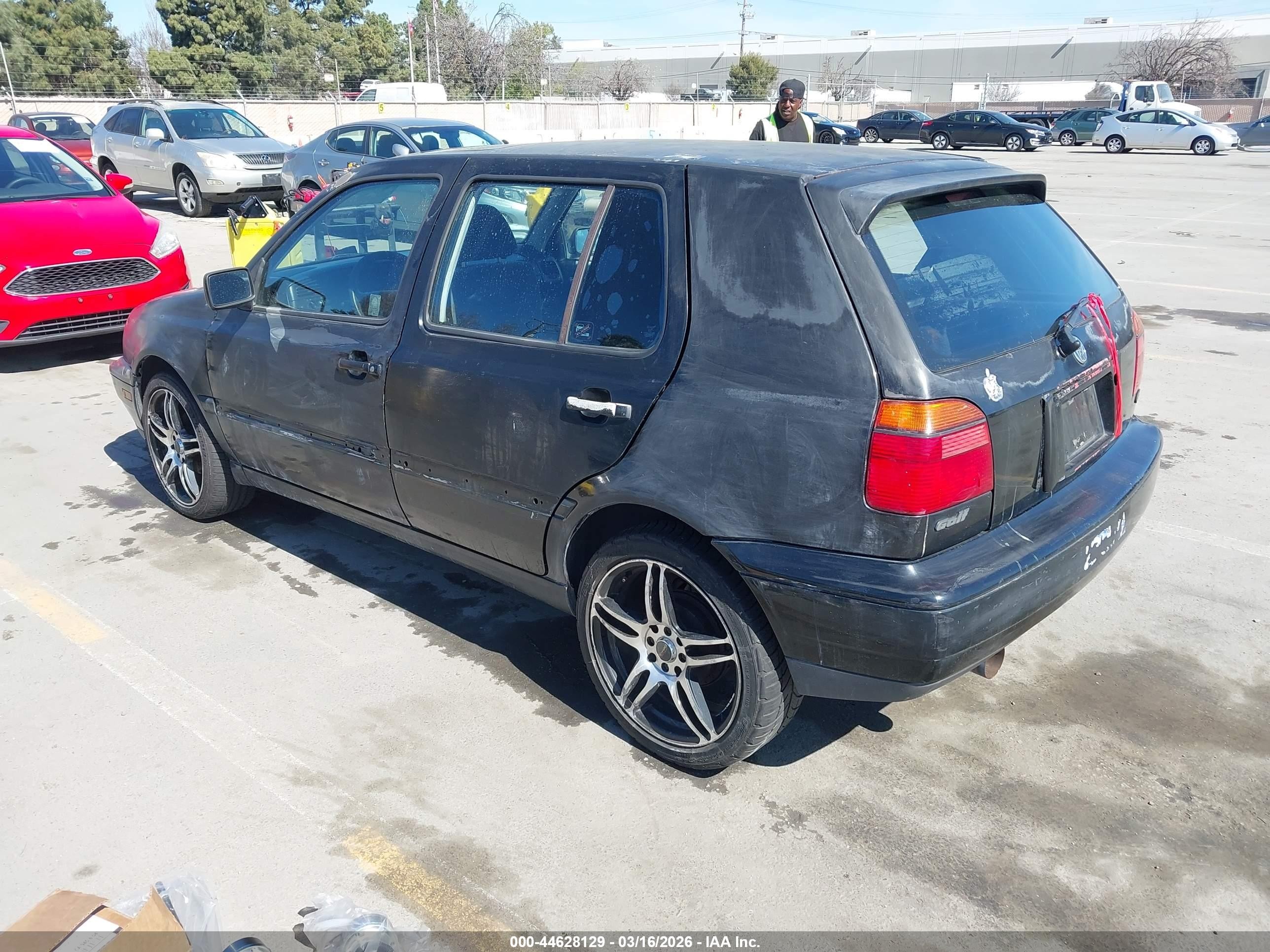 1998 Volkswagen Golf Gl Black vin: 3VWFB61H5WM100027