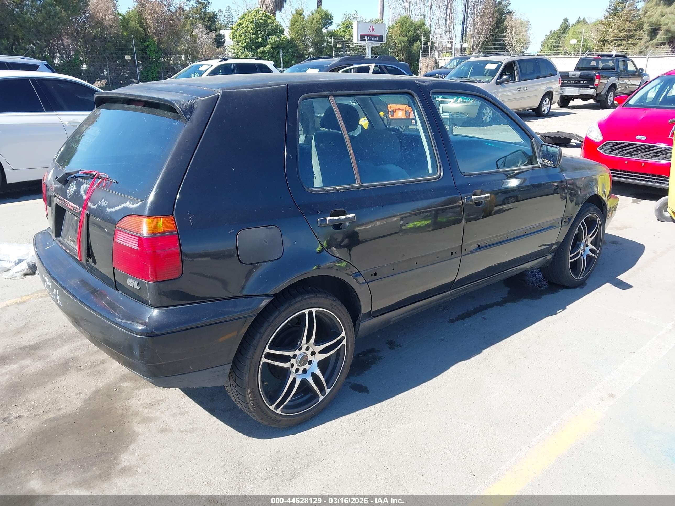 1998 Volkswagen Golf Gl Black vin: 3VWFB61H5WM100027