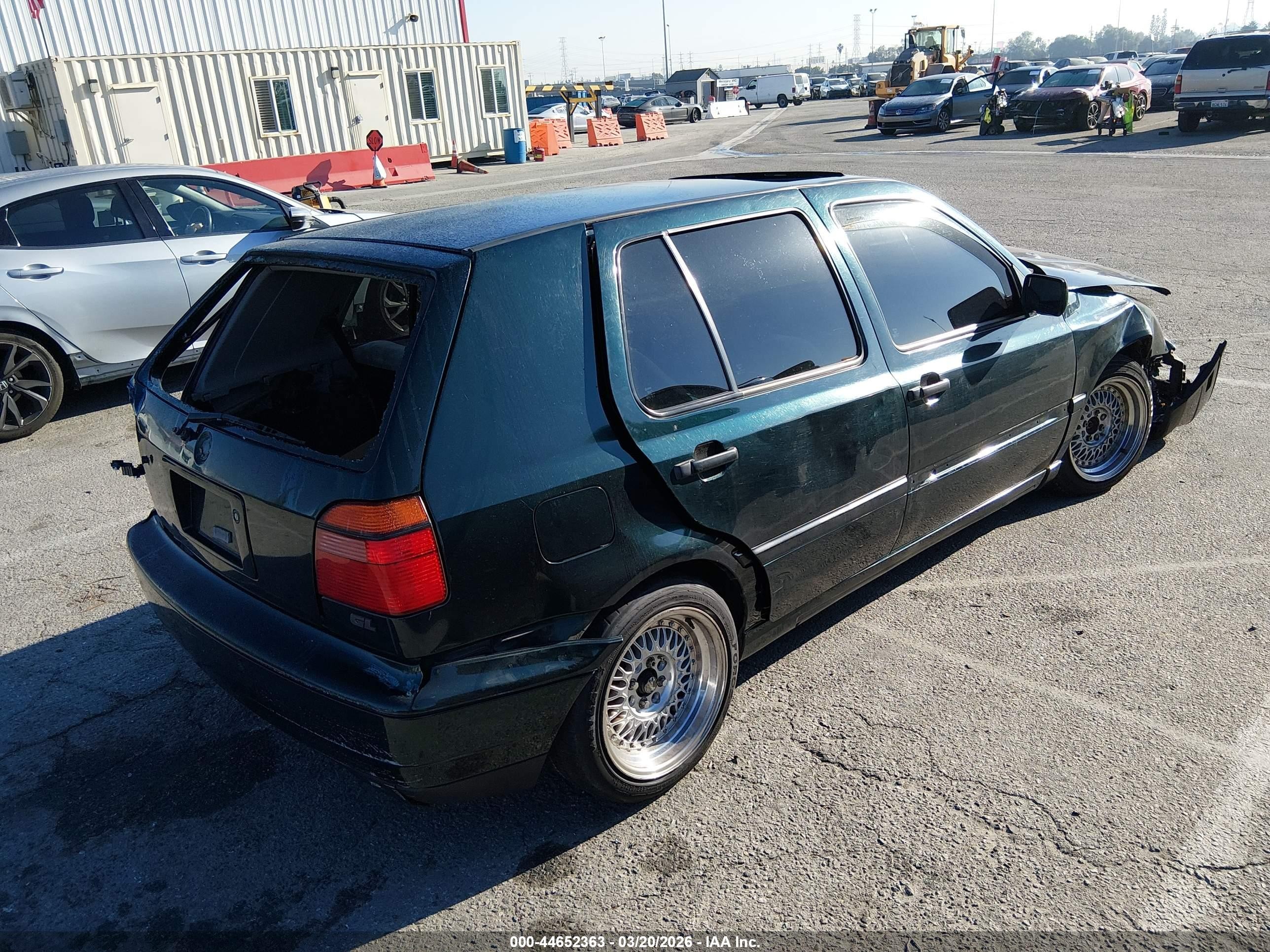 1998 Volkswagen Golf Gl Green vin: 3VWFB81H5WM200690