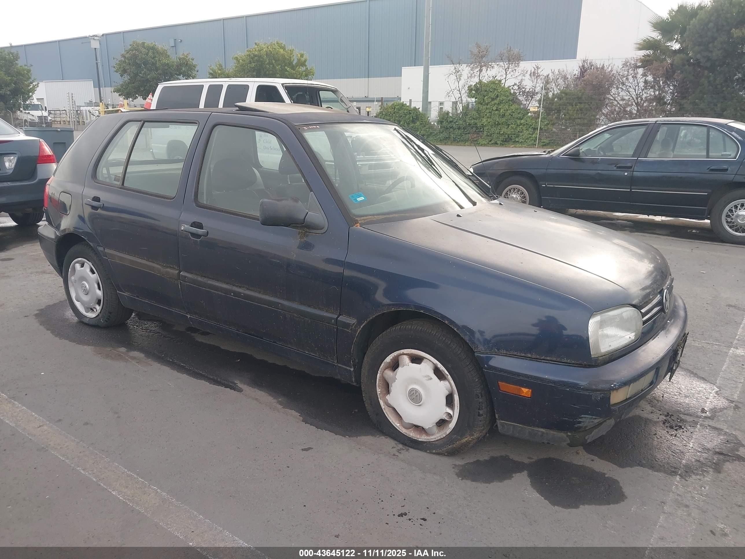 1997 Volkswagen Golf Gl Blue vin: 3VWFB81H8VM073397