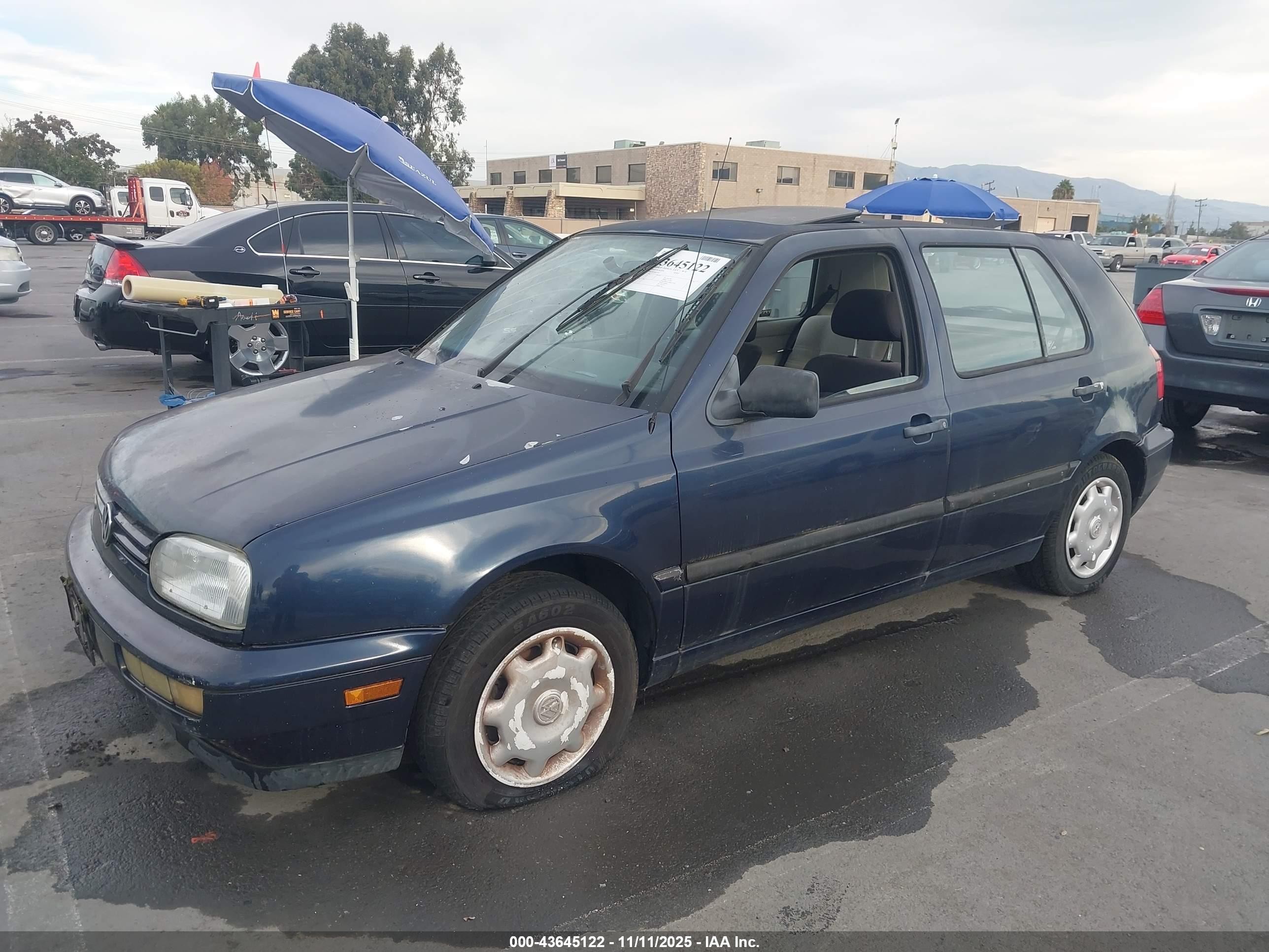 1997 Volkswagen Golf Gl Blue vin: 3VWFB81H8VM073397