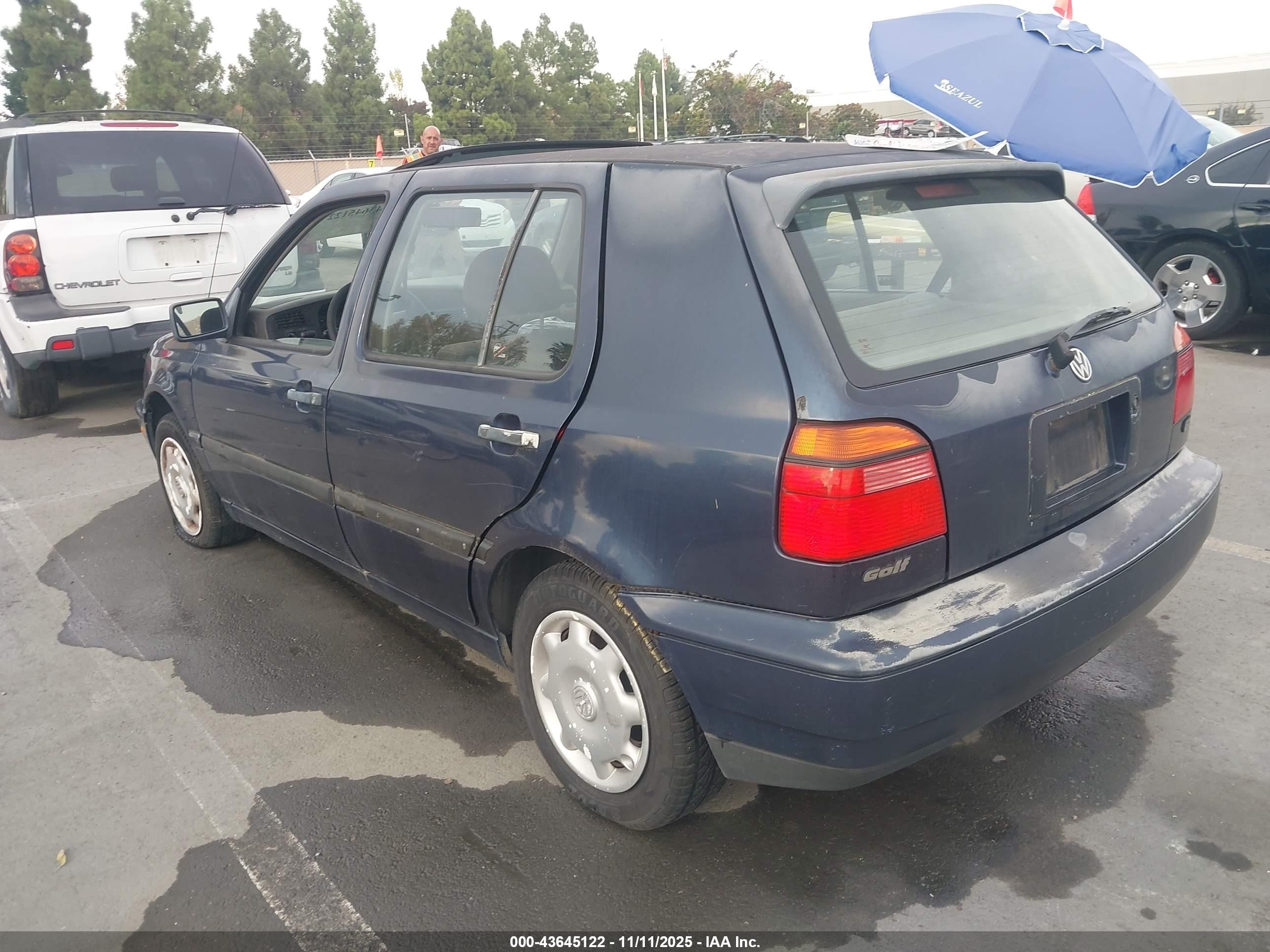 1997 Volkswagen Golf Gl Blue vin: 3VWFB81H8VM073397