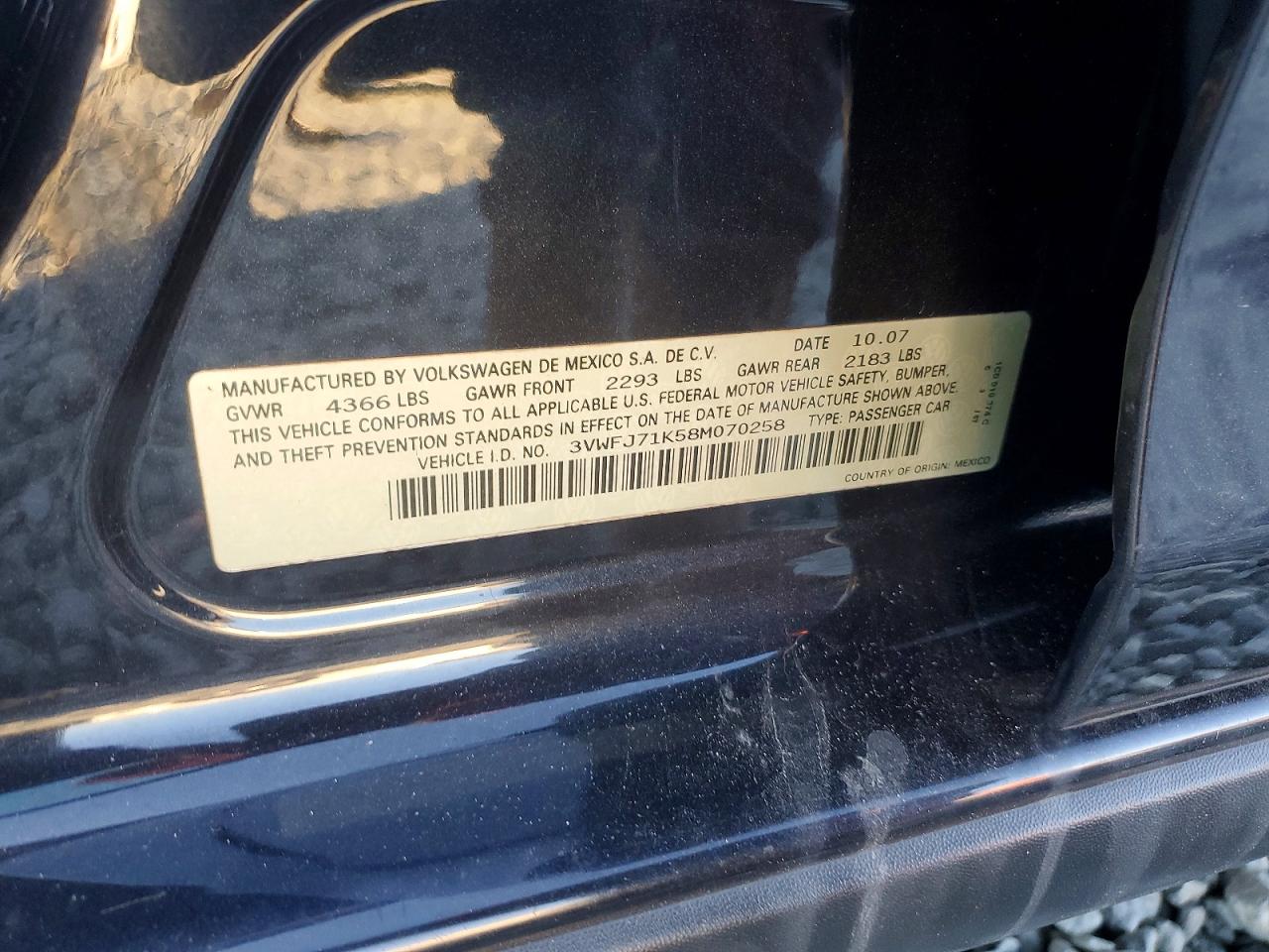 2008 Volkswagen Gli Autobahn Black vin: 3VWFJ71K58M070258