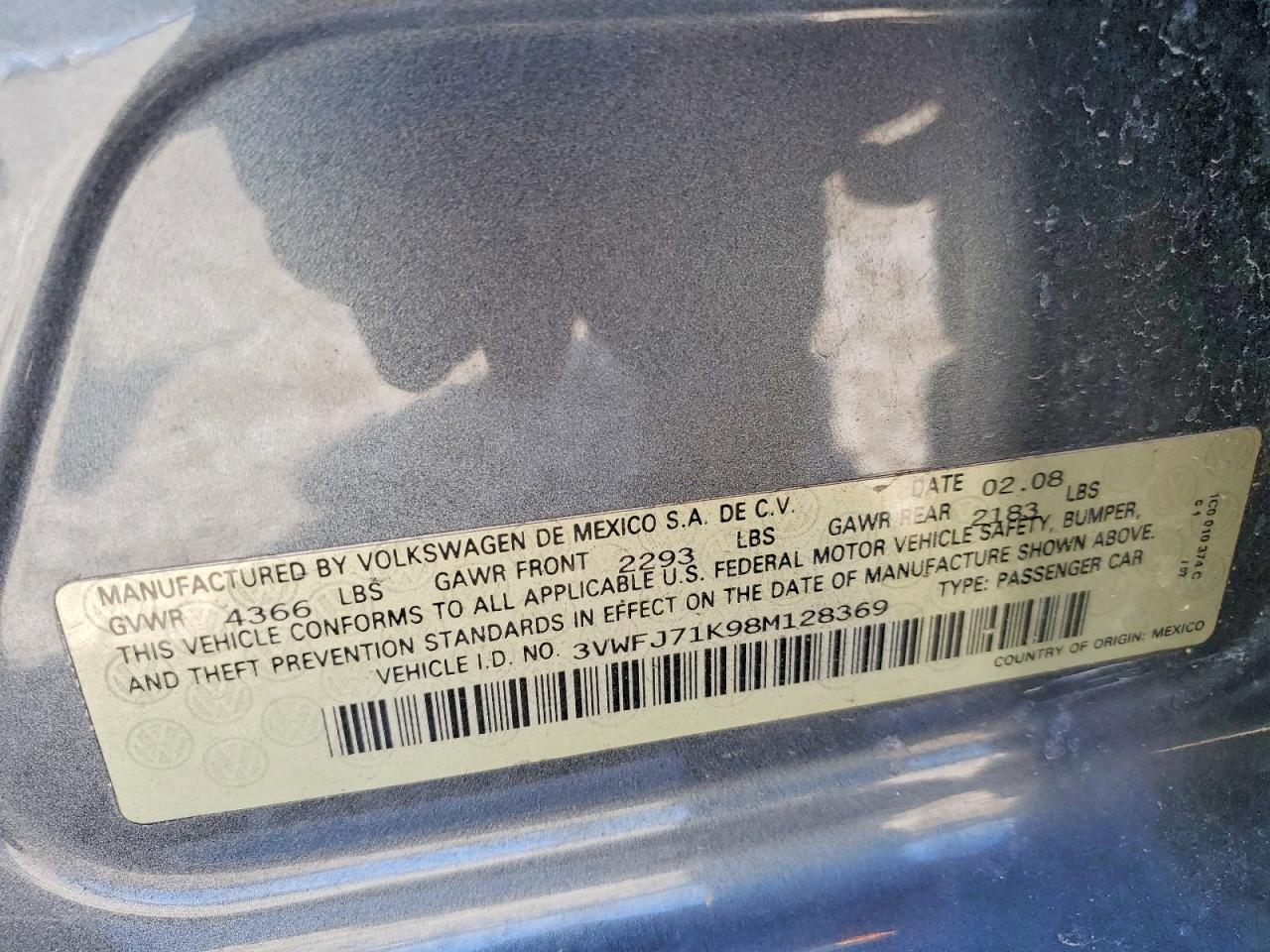 2008 Volkswagen Gli Autobahn Gray vin: 3VWFJ71K98M128369