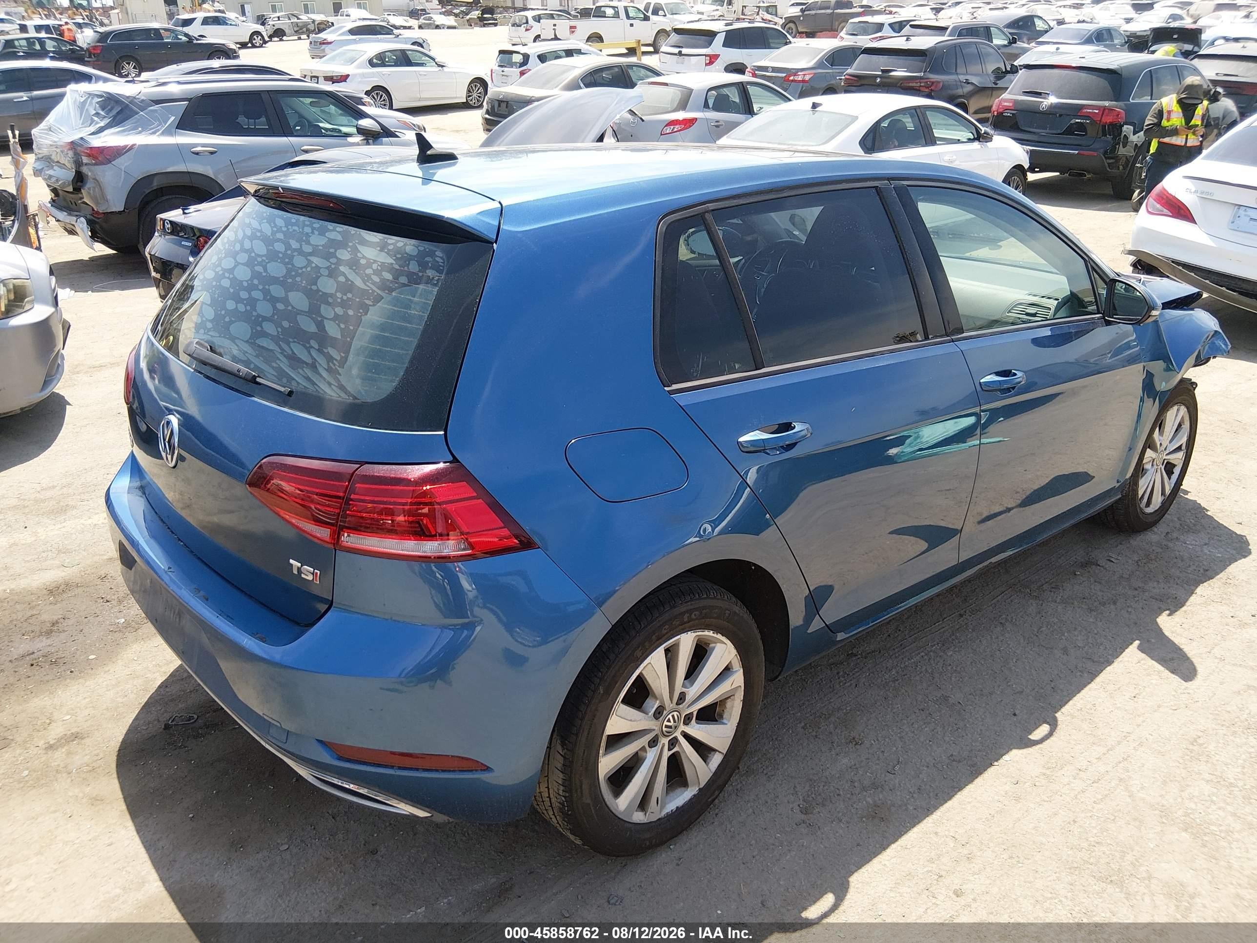 2018 Volkswagen Golf Tsi S/tsi Se Blue vin: 3VWG17AUXJM273237