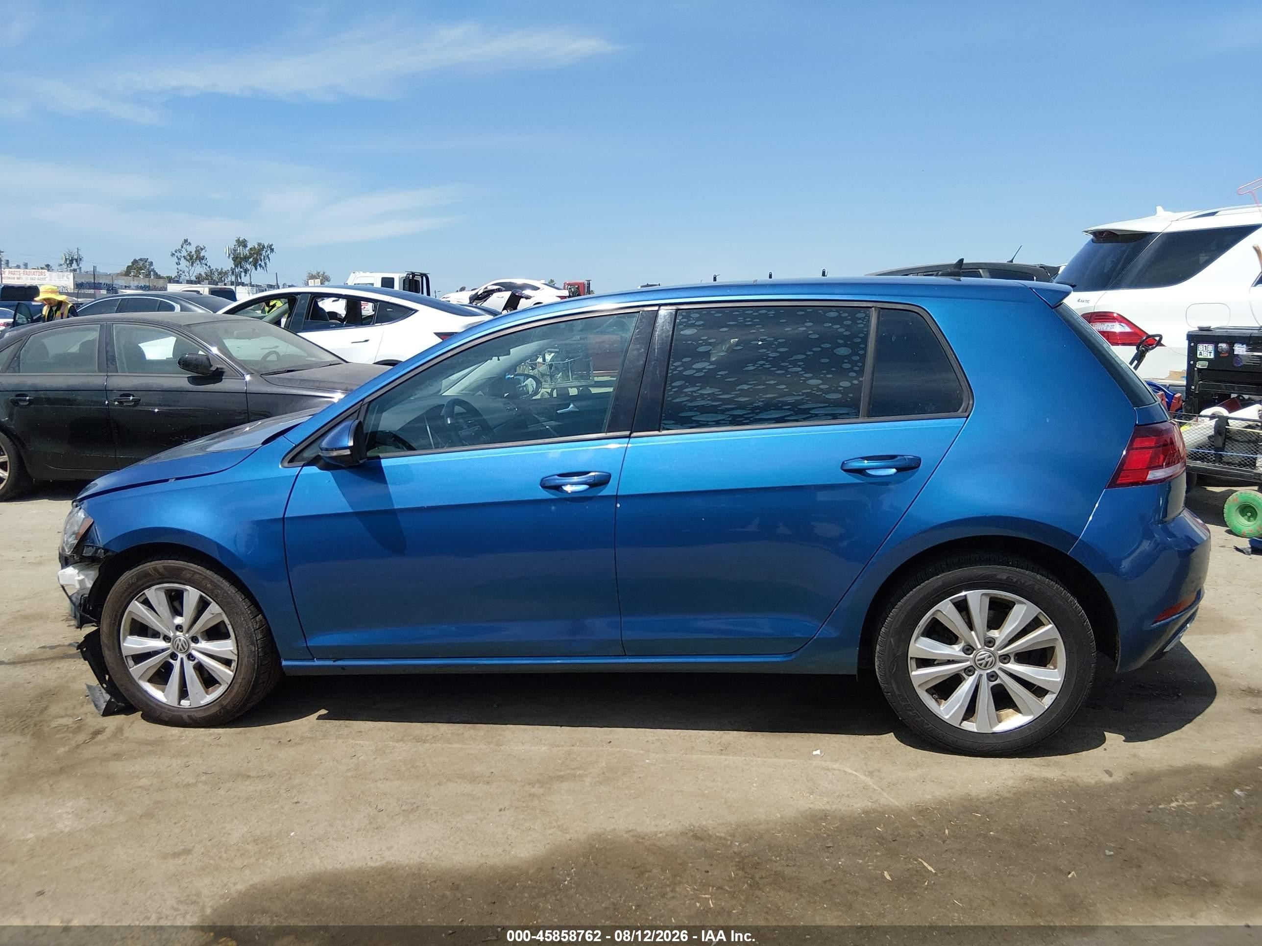 2018 Volkswagen Golf Tsi S/tsi Se Blue vin: 3VWG17AUXJM273237