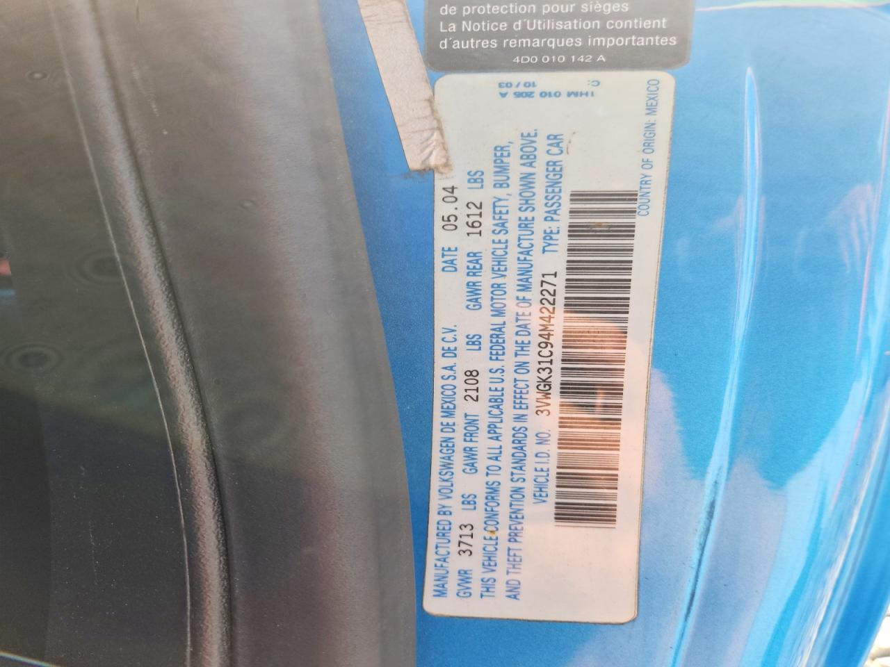 2004 Volkswagen New Beetle Satellite Blue Gls Blue vin: 3VWGK31C94M422271