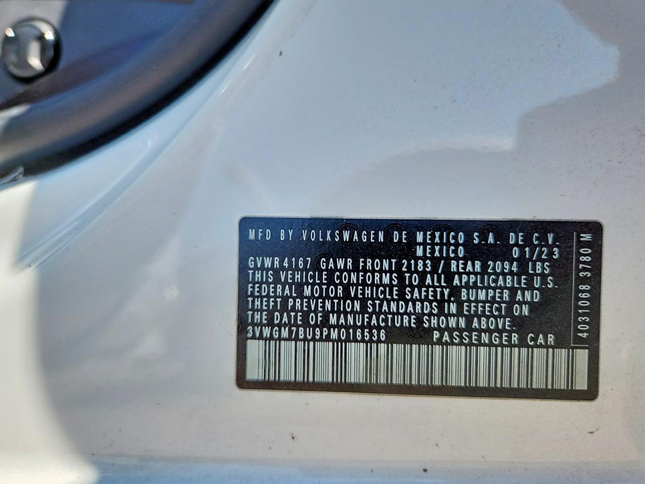 2023 Volkswagen Jetta Sel White vin: 3VWGM7BU9PM016536