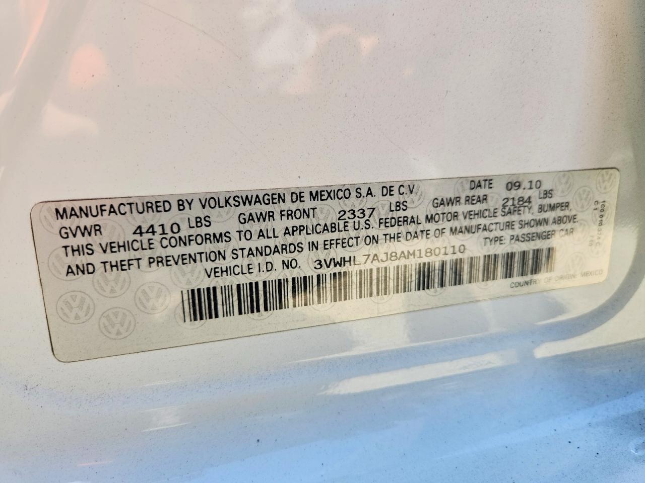 2010 Volkswagen Jetta Tdi White vin: 3VWHL7AJ8AM180110