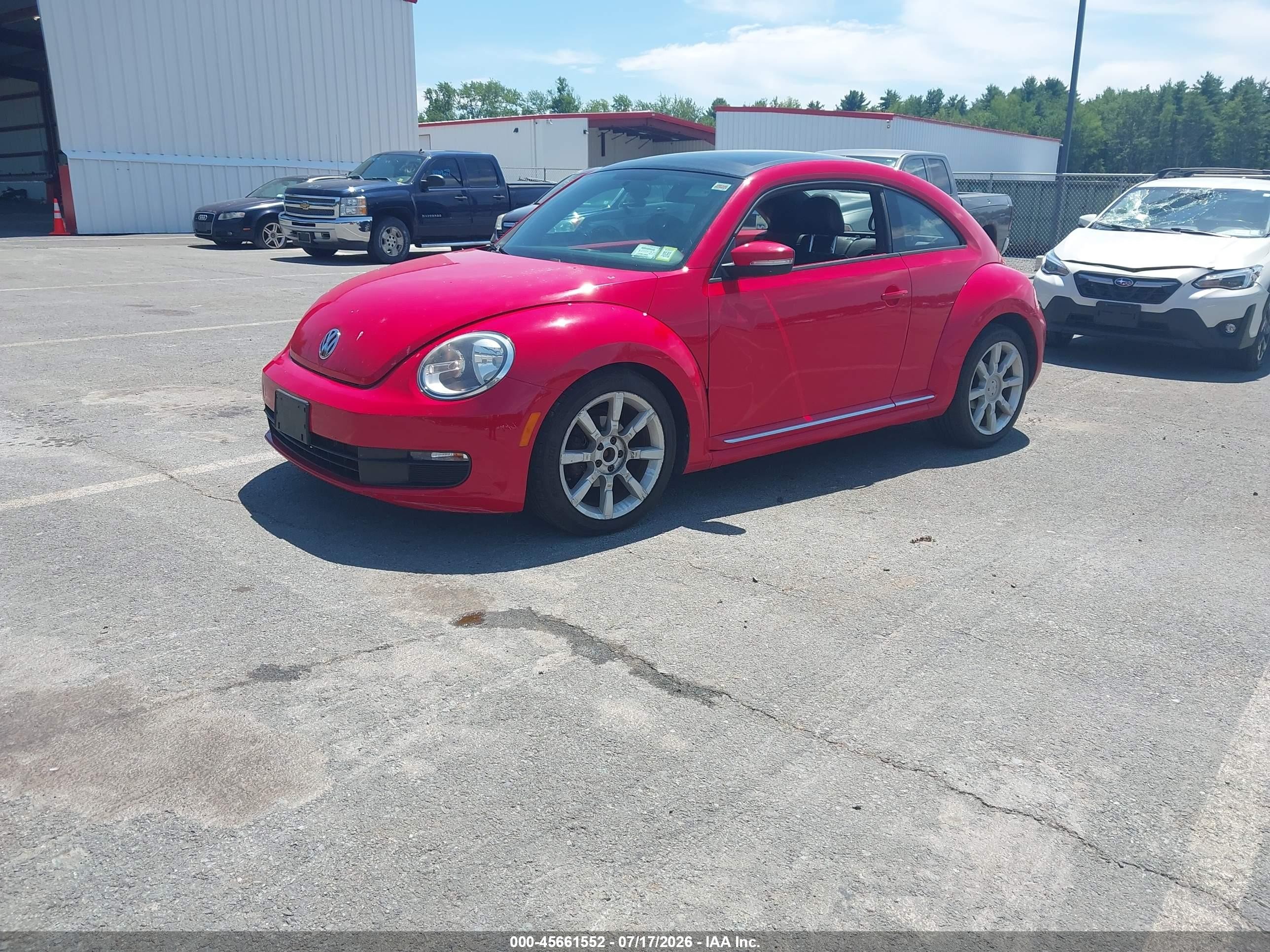 2014 Volkswagen Beetle 2.5l Red vin: 3VWHP7AT8EM631063
